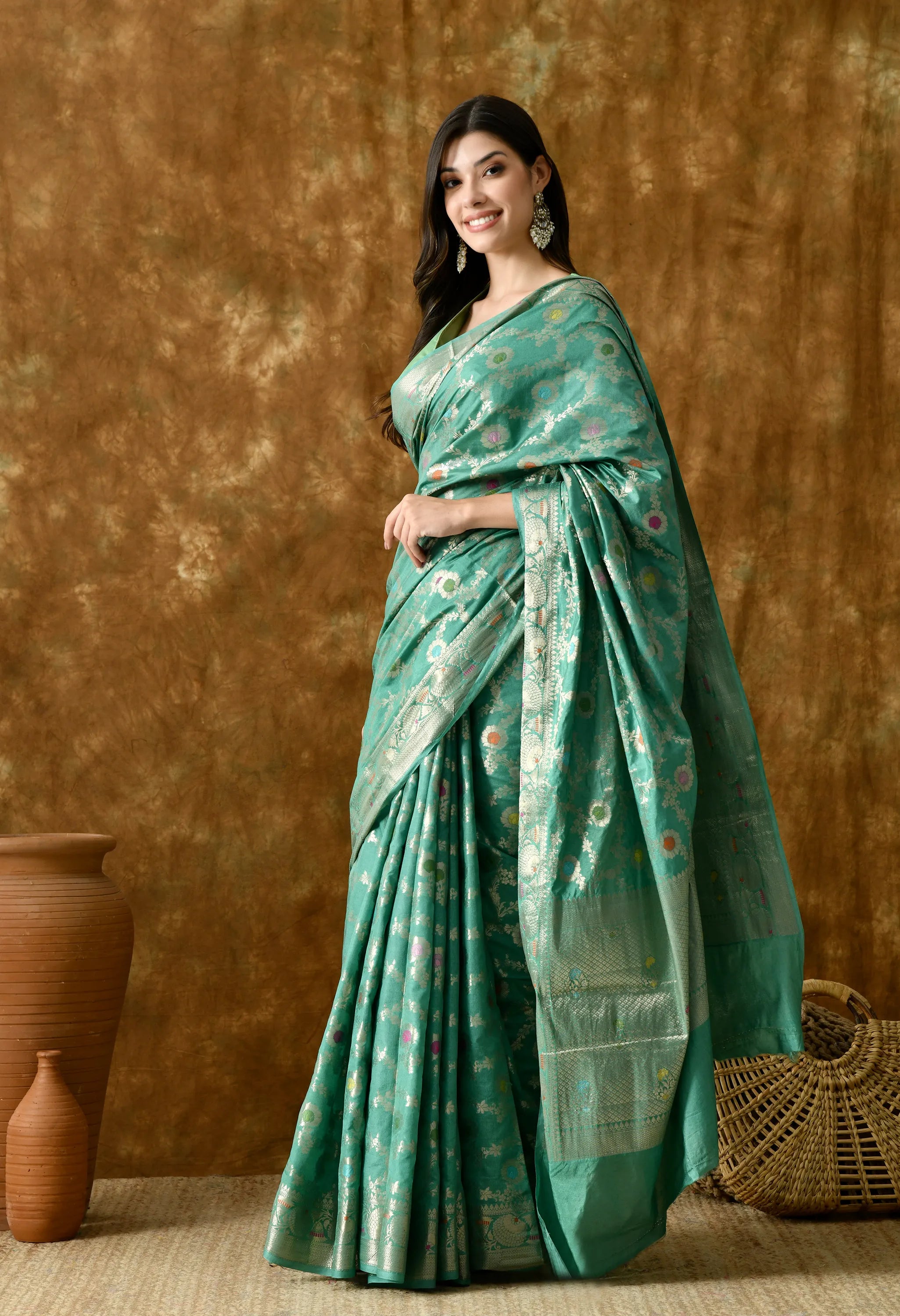 Designer silk saree outfits for women online