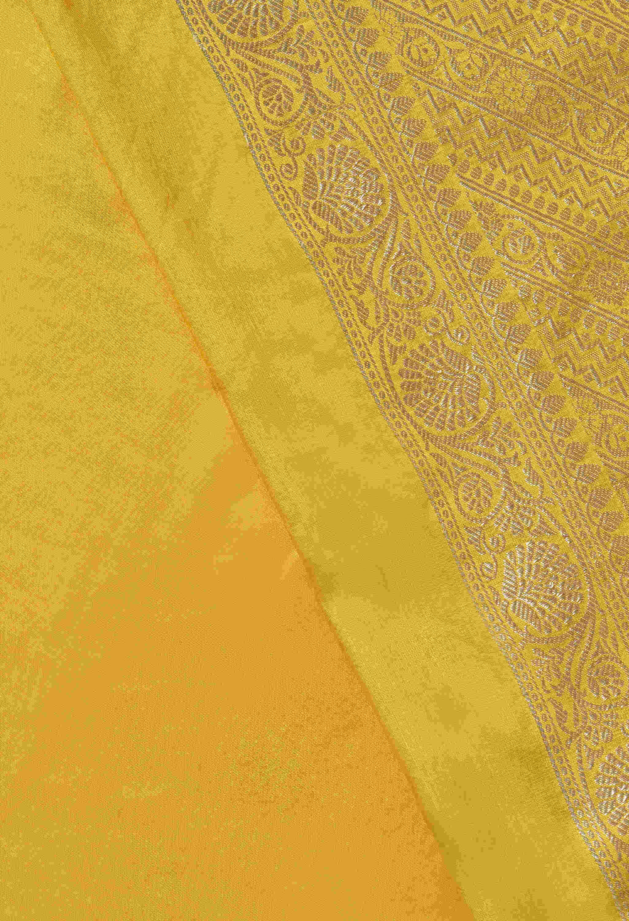 Festive silk yellow Saree jari Weave