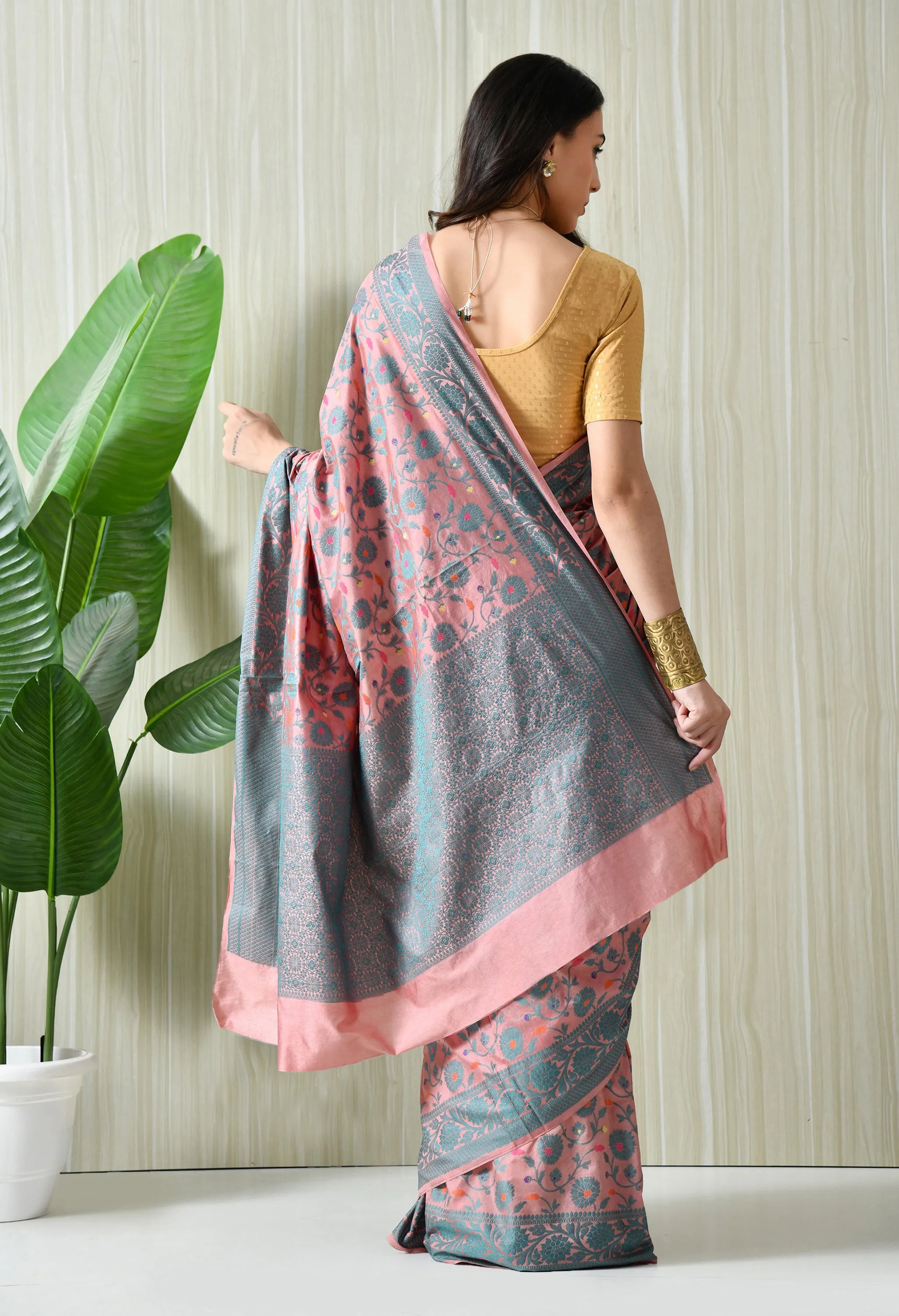 Festive Wear Pink Silk Saree