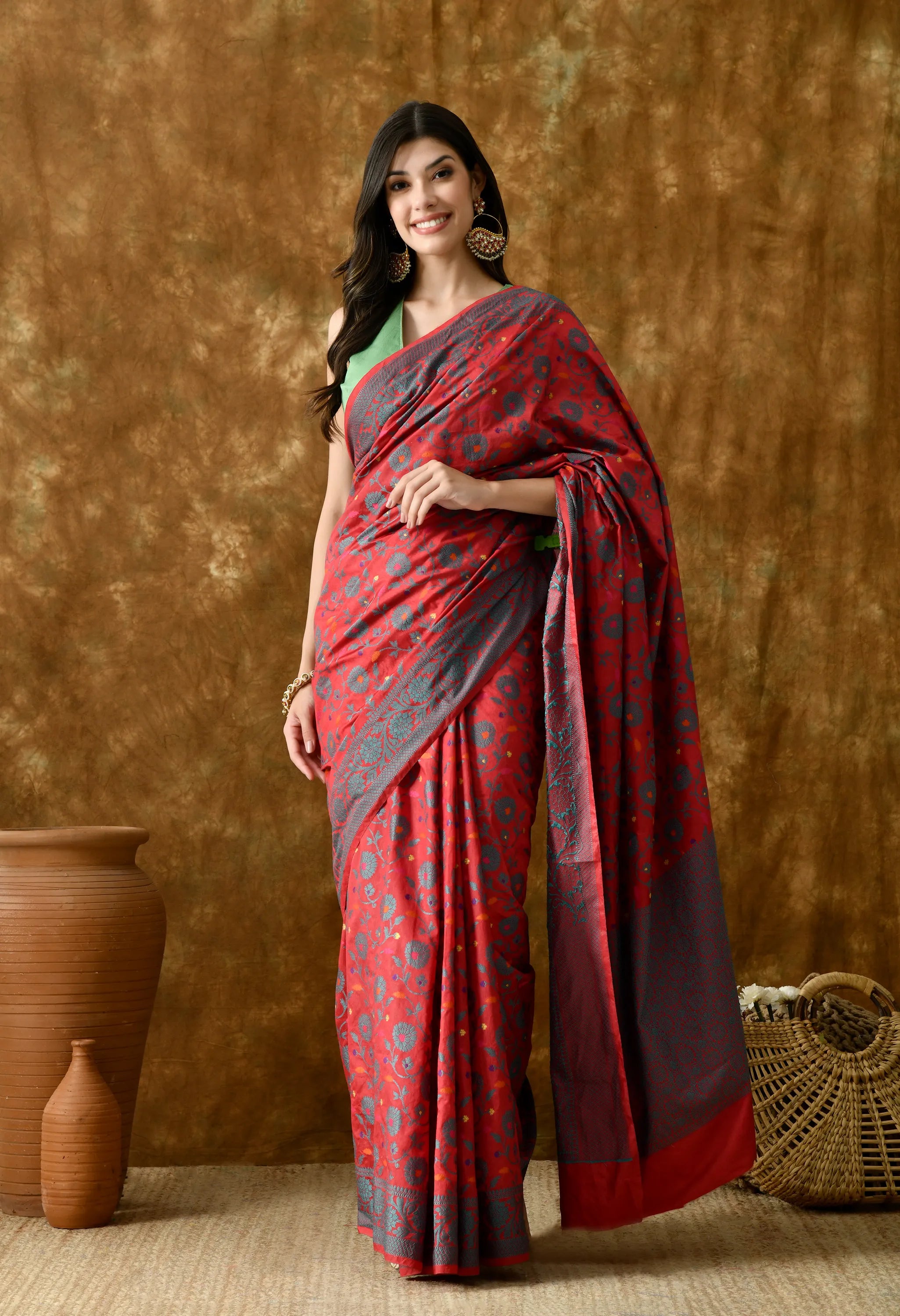 Maroon Soft Silk Saree