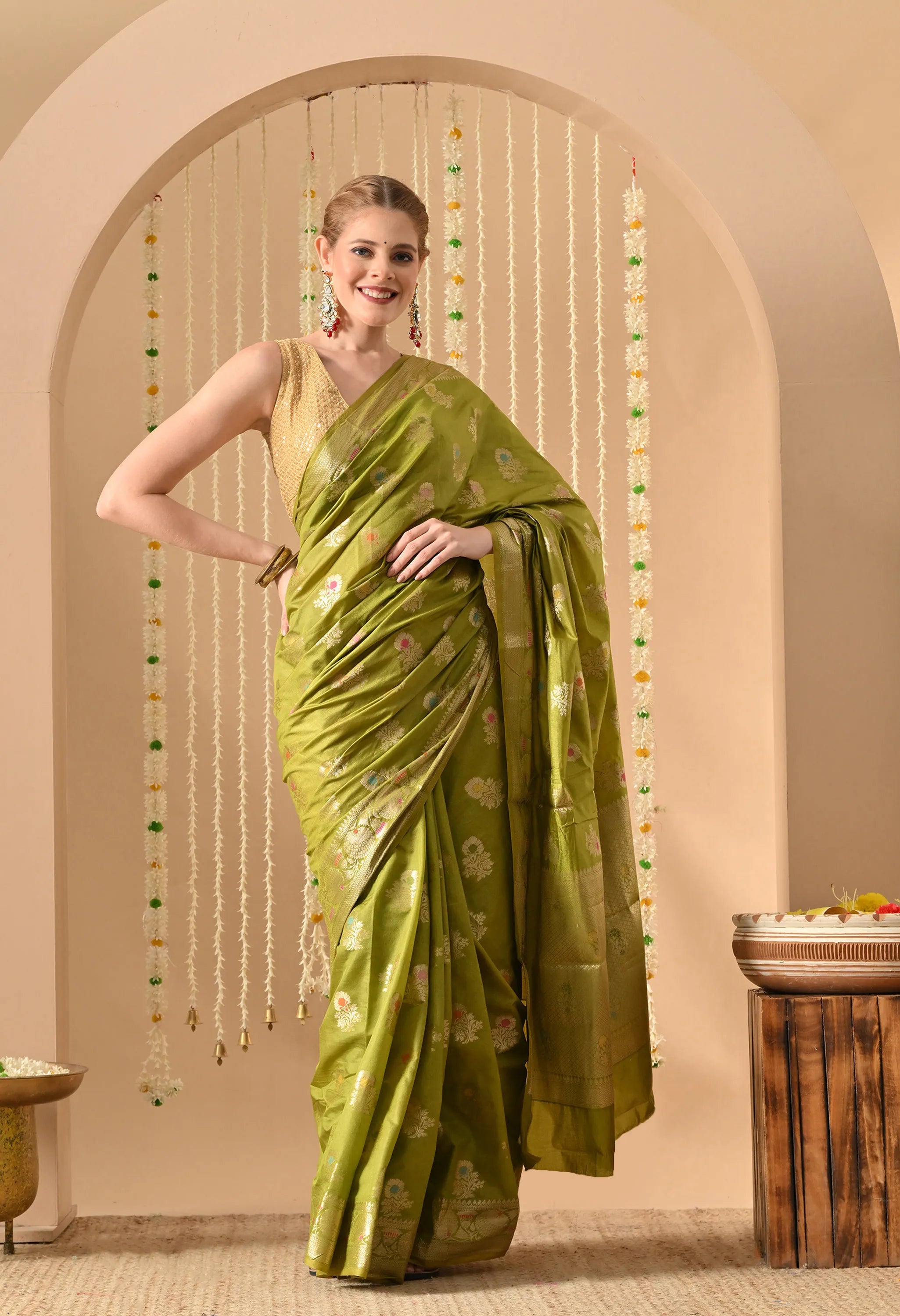 Festival Green Silk Saree