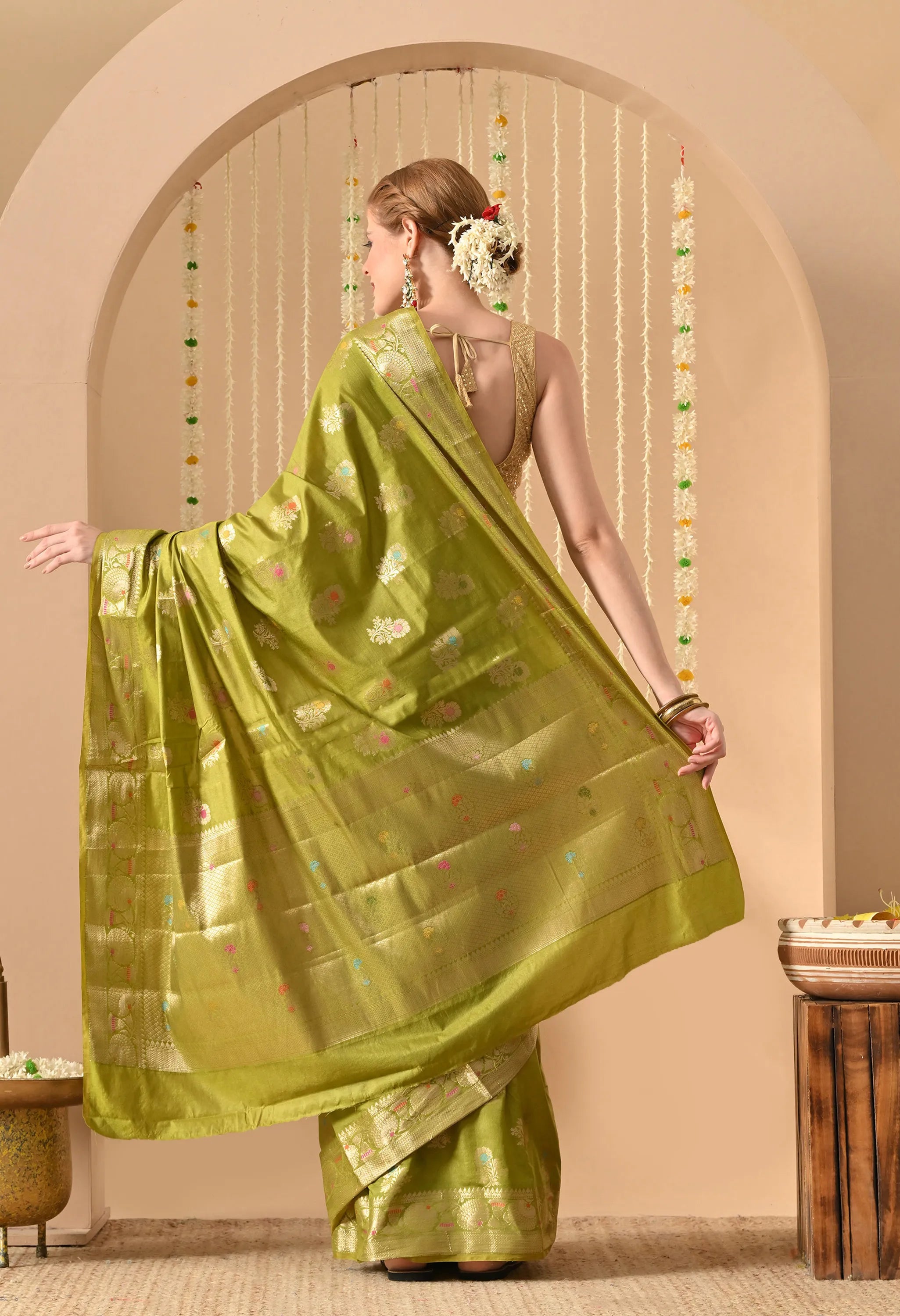 Festival Green Silk Saree