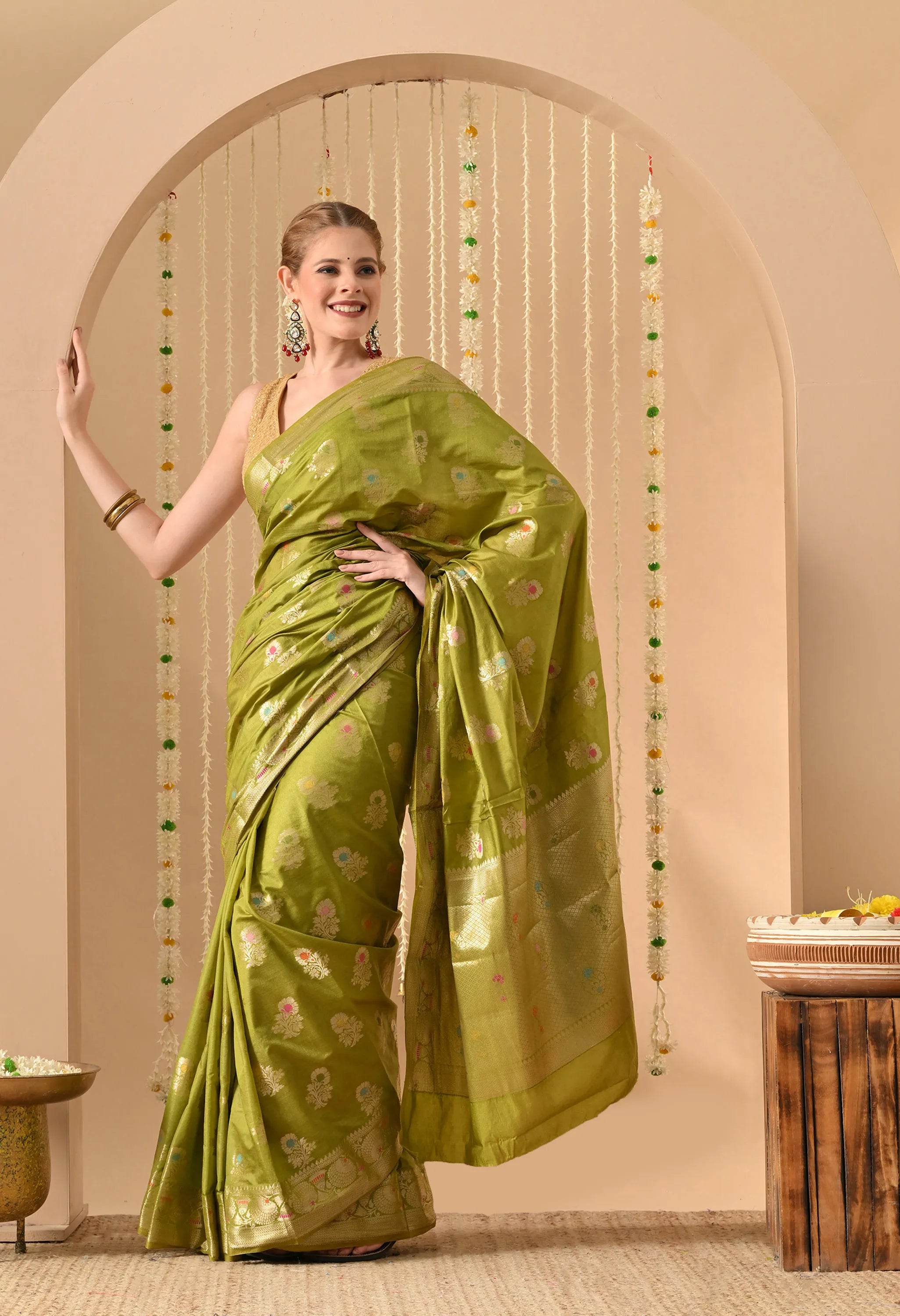Festival Green Silk Saree