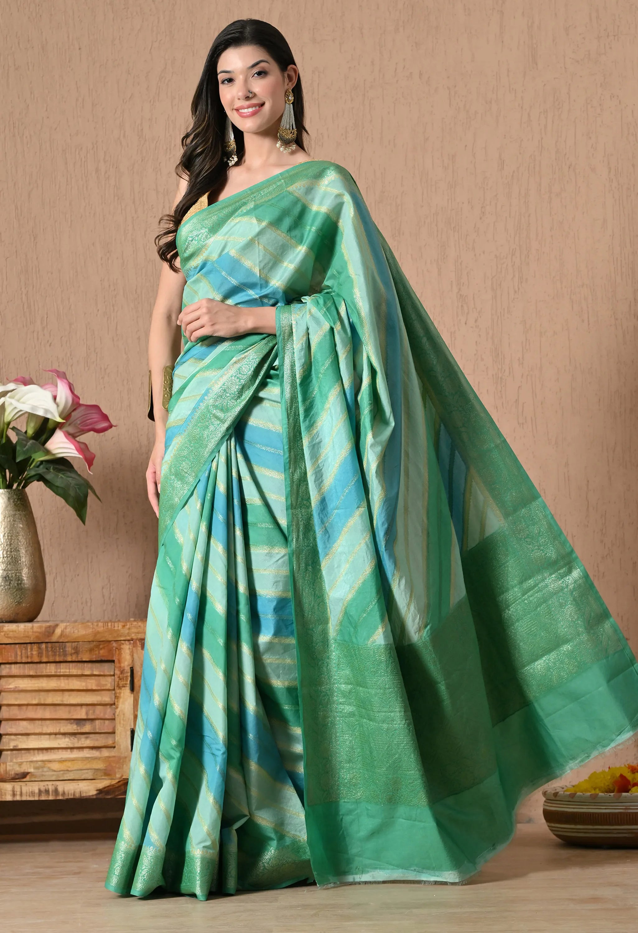 Festive Multicolor Blue Saree
