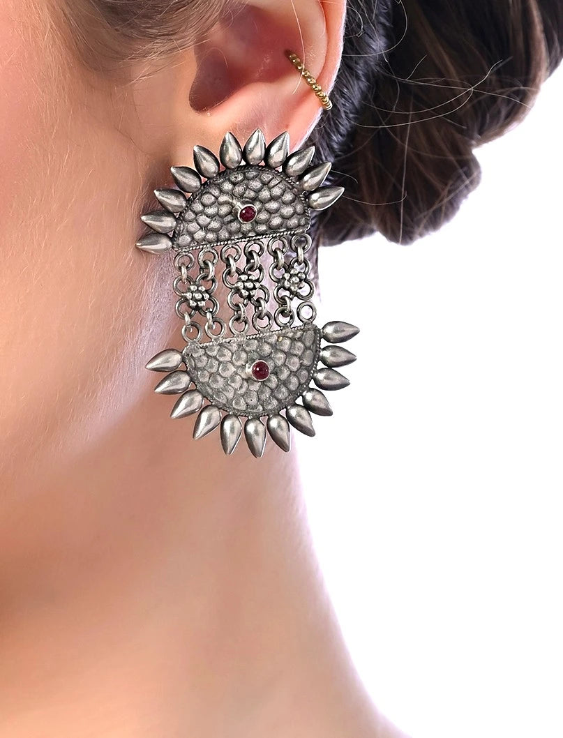 Festival Wear Pure Silver Earrings