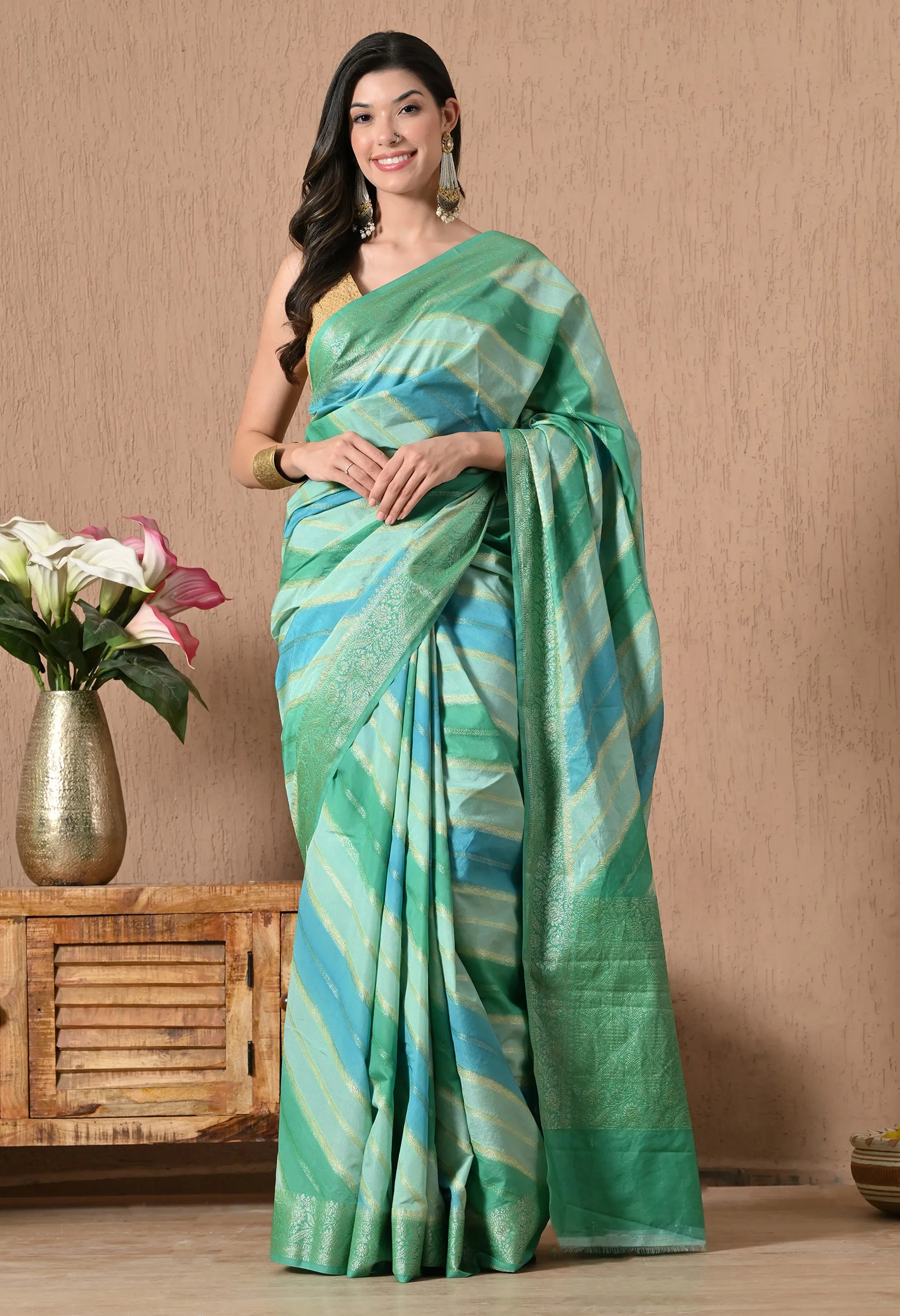 Festive Multicolor Blue Saree