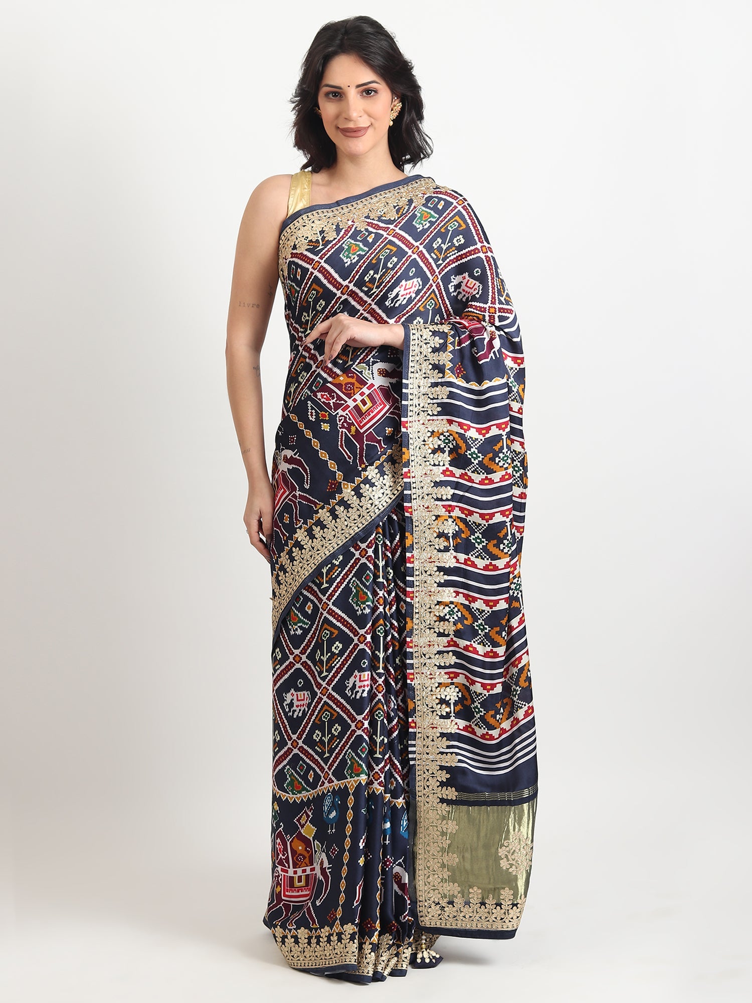Gajji Silk Saree with Ikat Patola