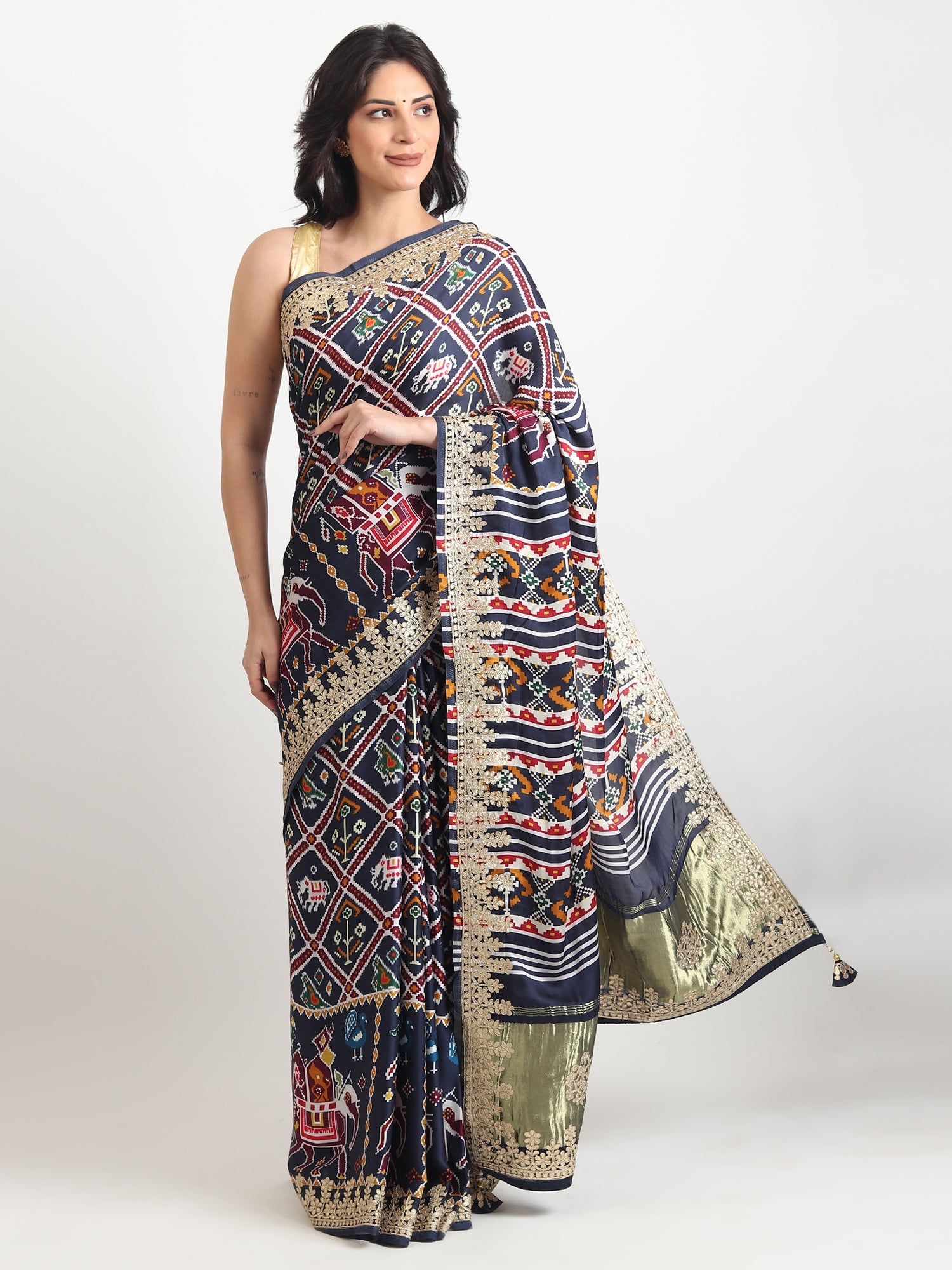 Gajji Silk Saree with Ikat Patola
