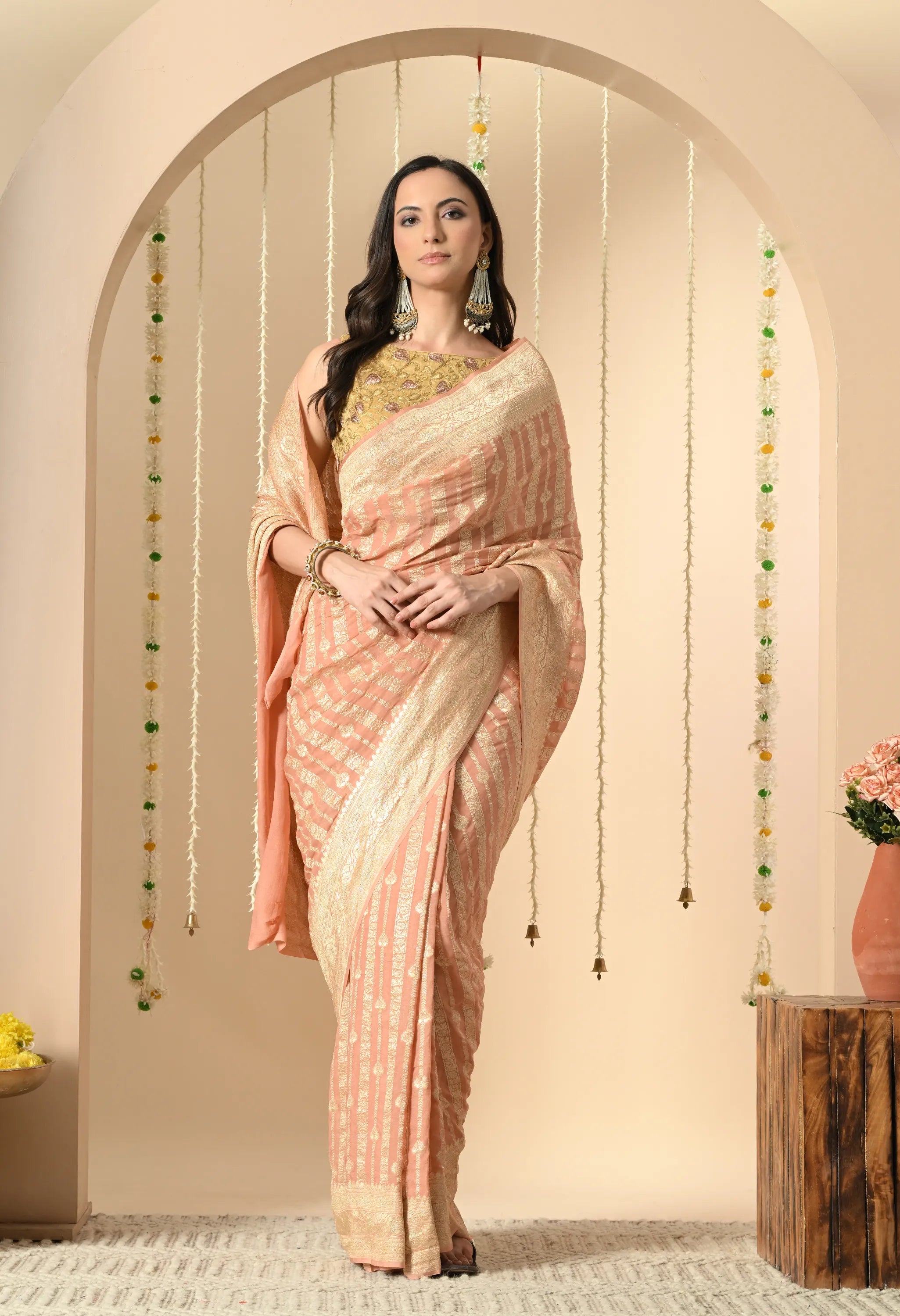Handloom zari sarees for women