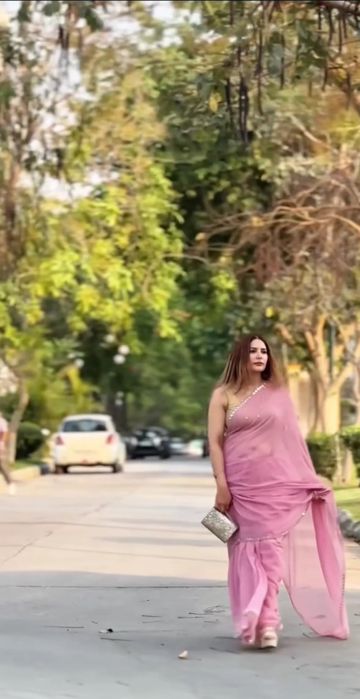 Georgette Pink Saree Online