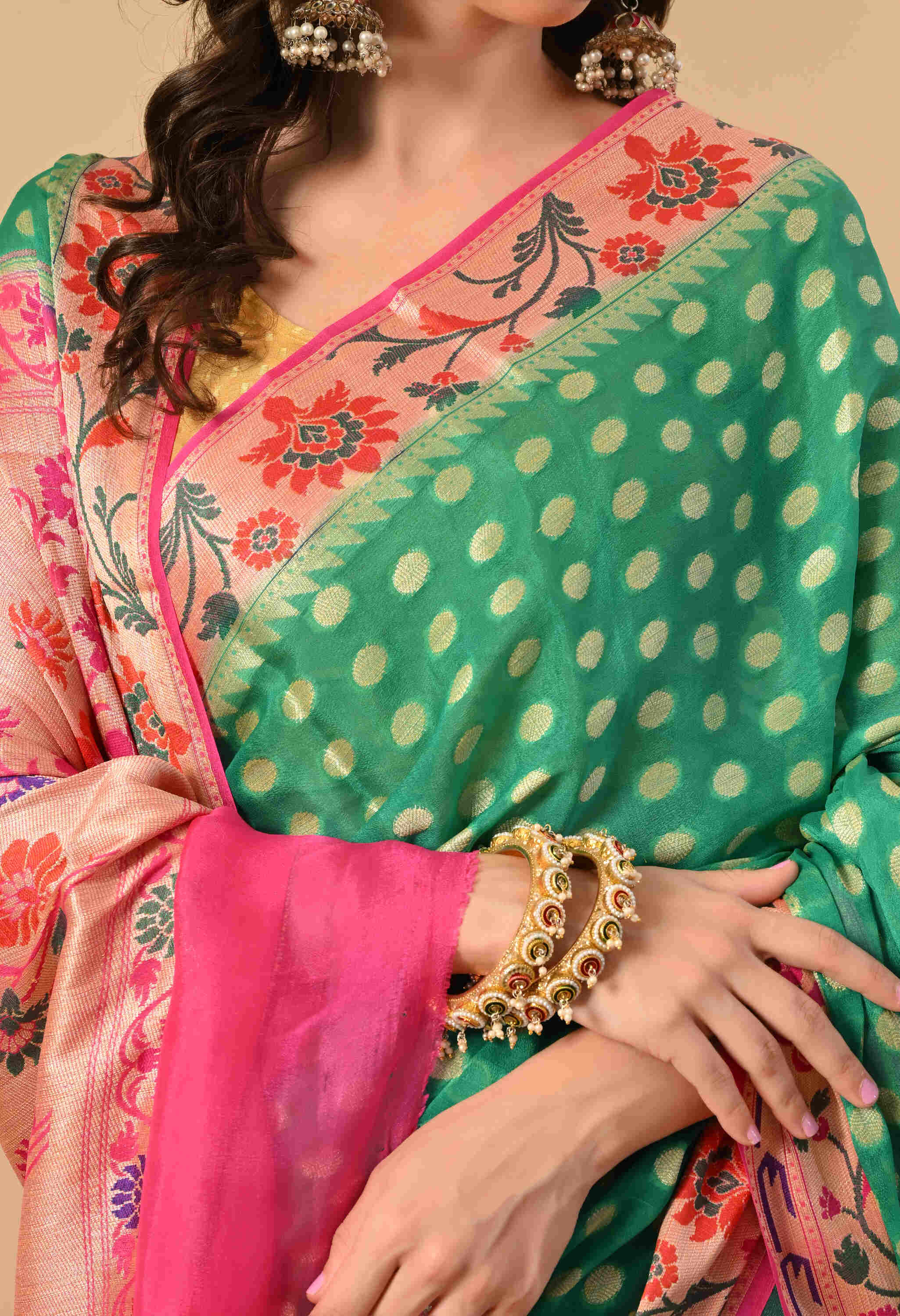 Handloom khadi chiffon saree