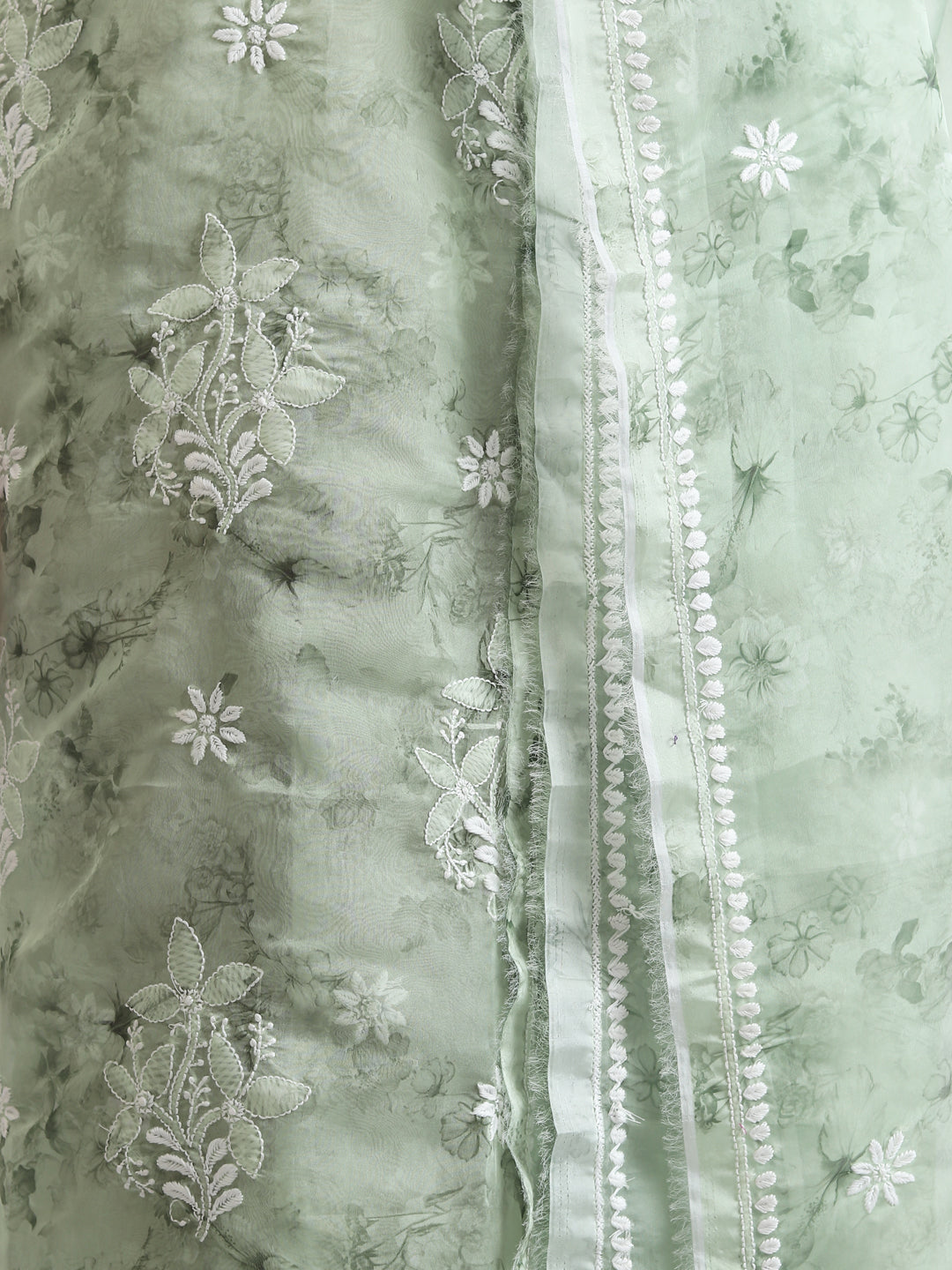  Organza chikankari Suit Set