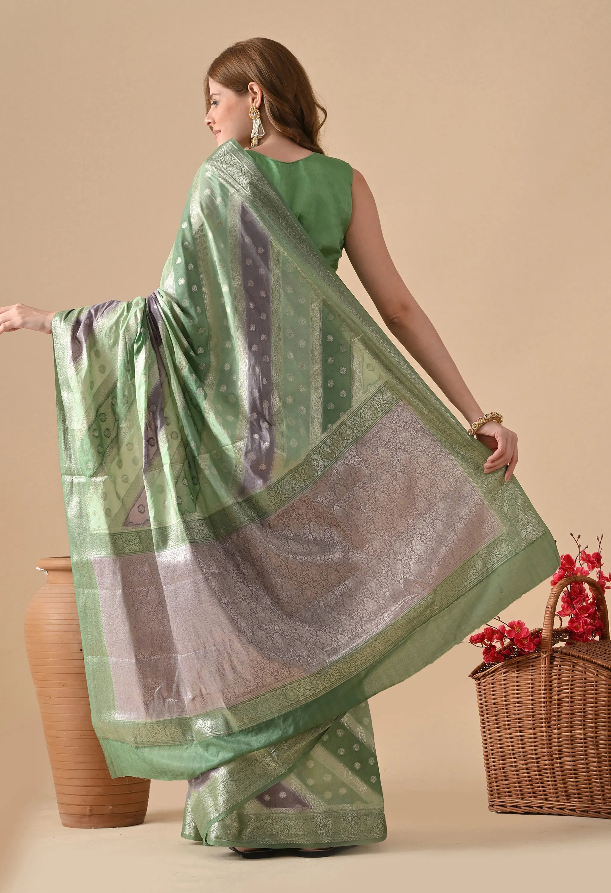 Green Rangkat Silk Saree