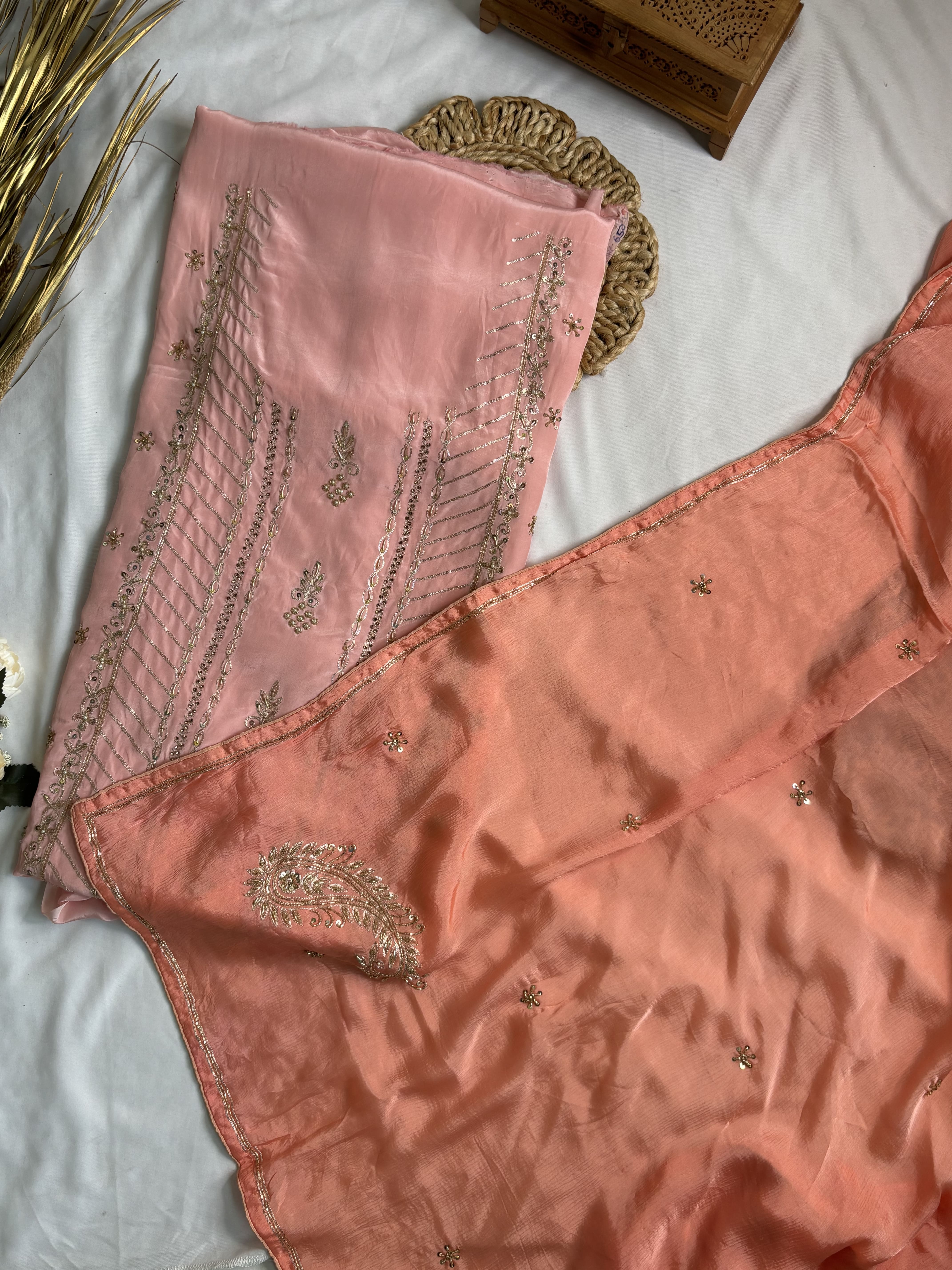 Hand Embroidery Organza Suit Set