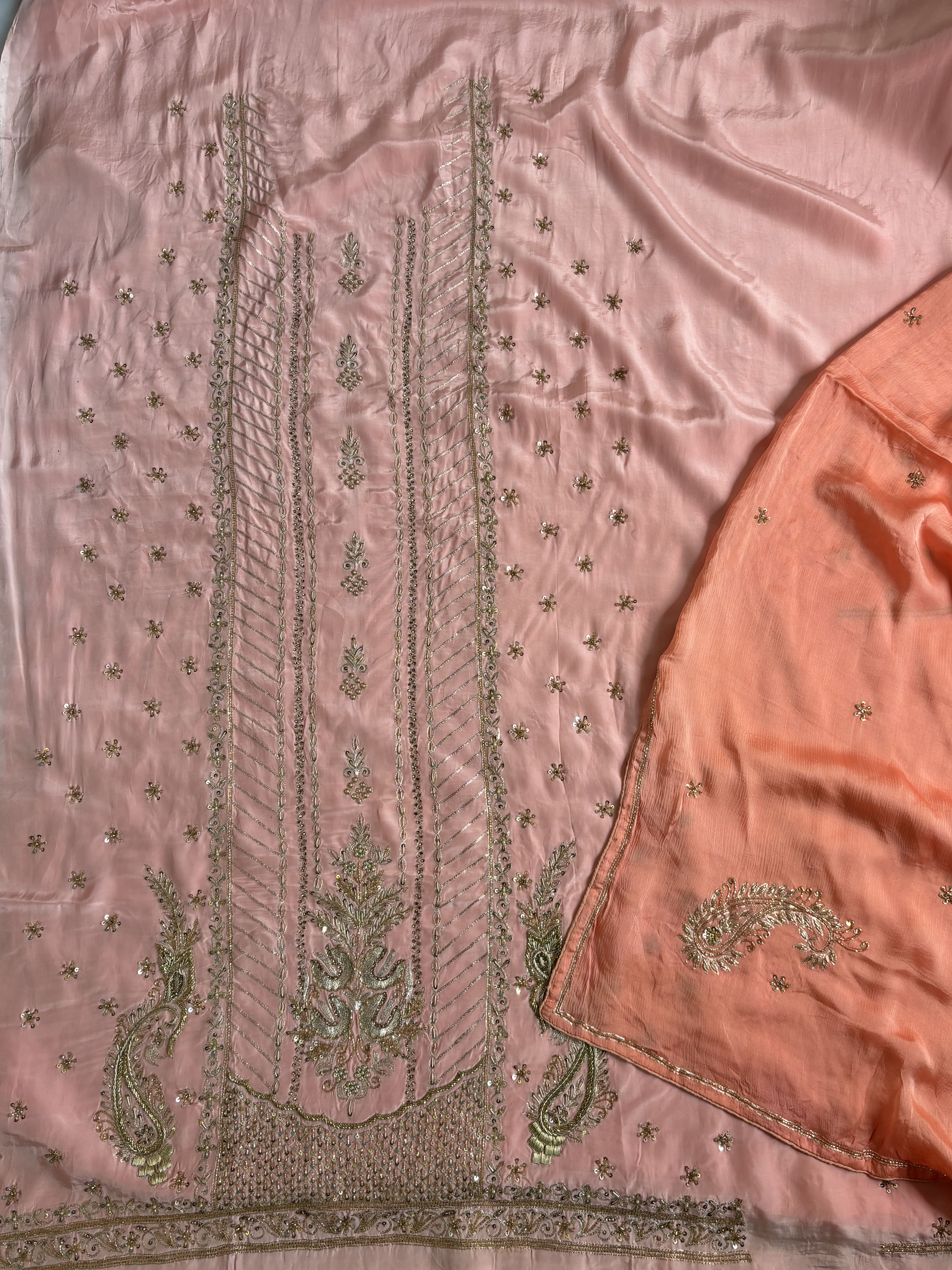 Hand Embroidery Organza Suit Set