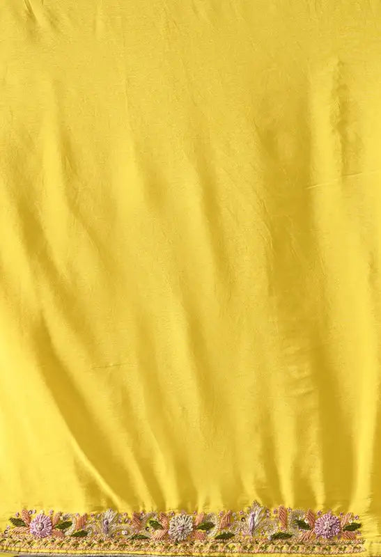 Hand embroidered crepe saree