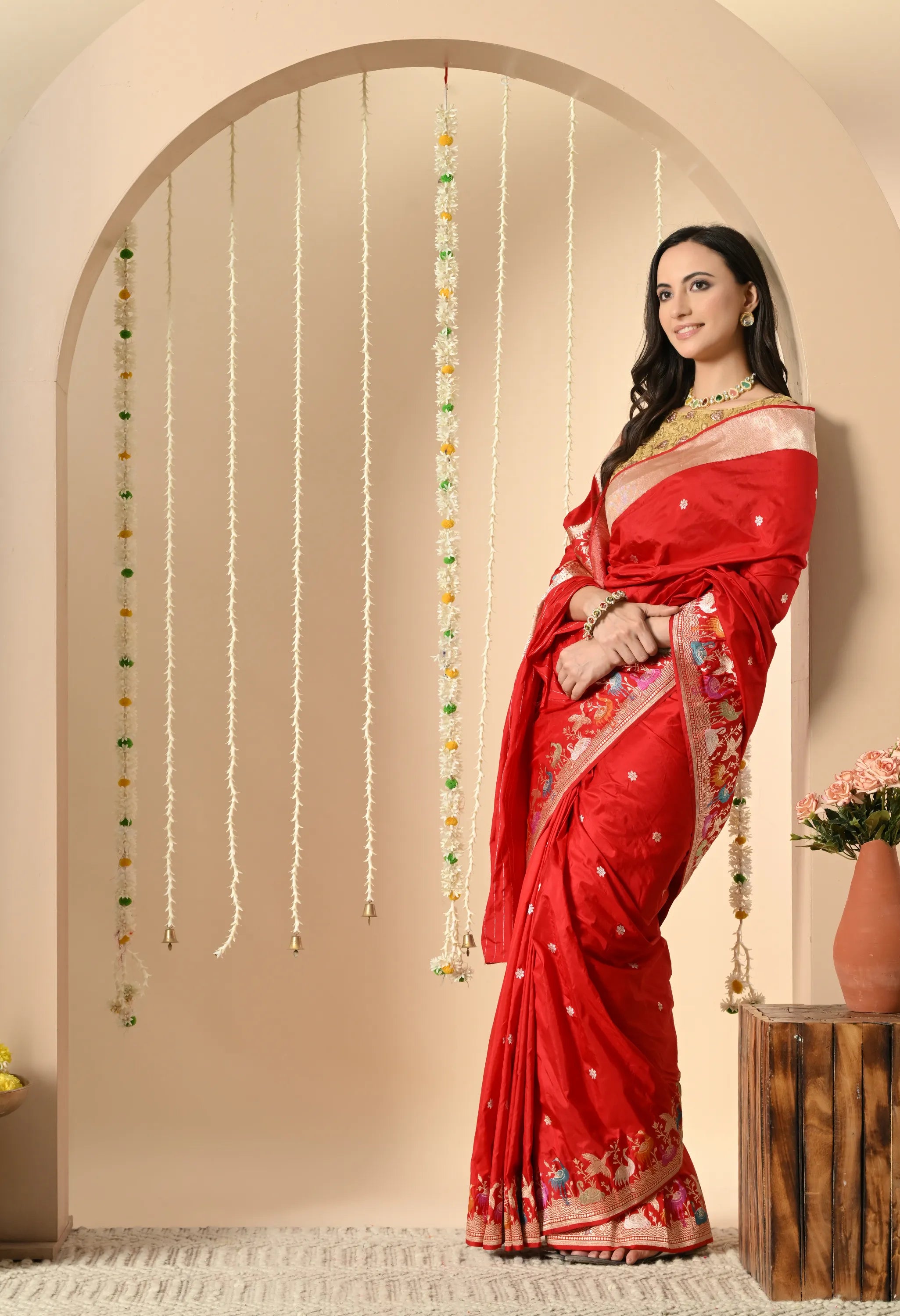 Handloom shikargah saree