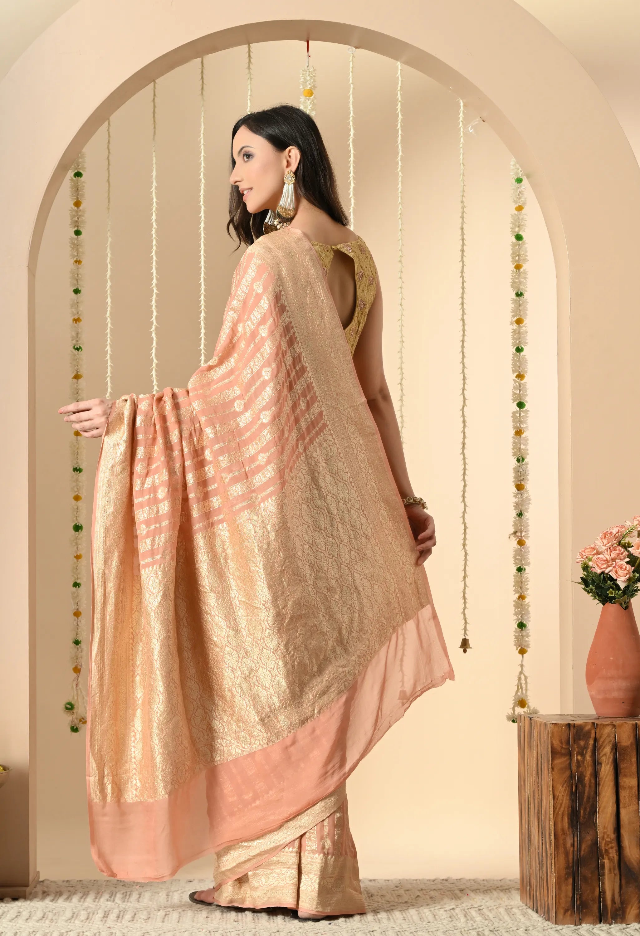 Handloom zari sarees for women