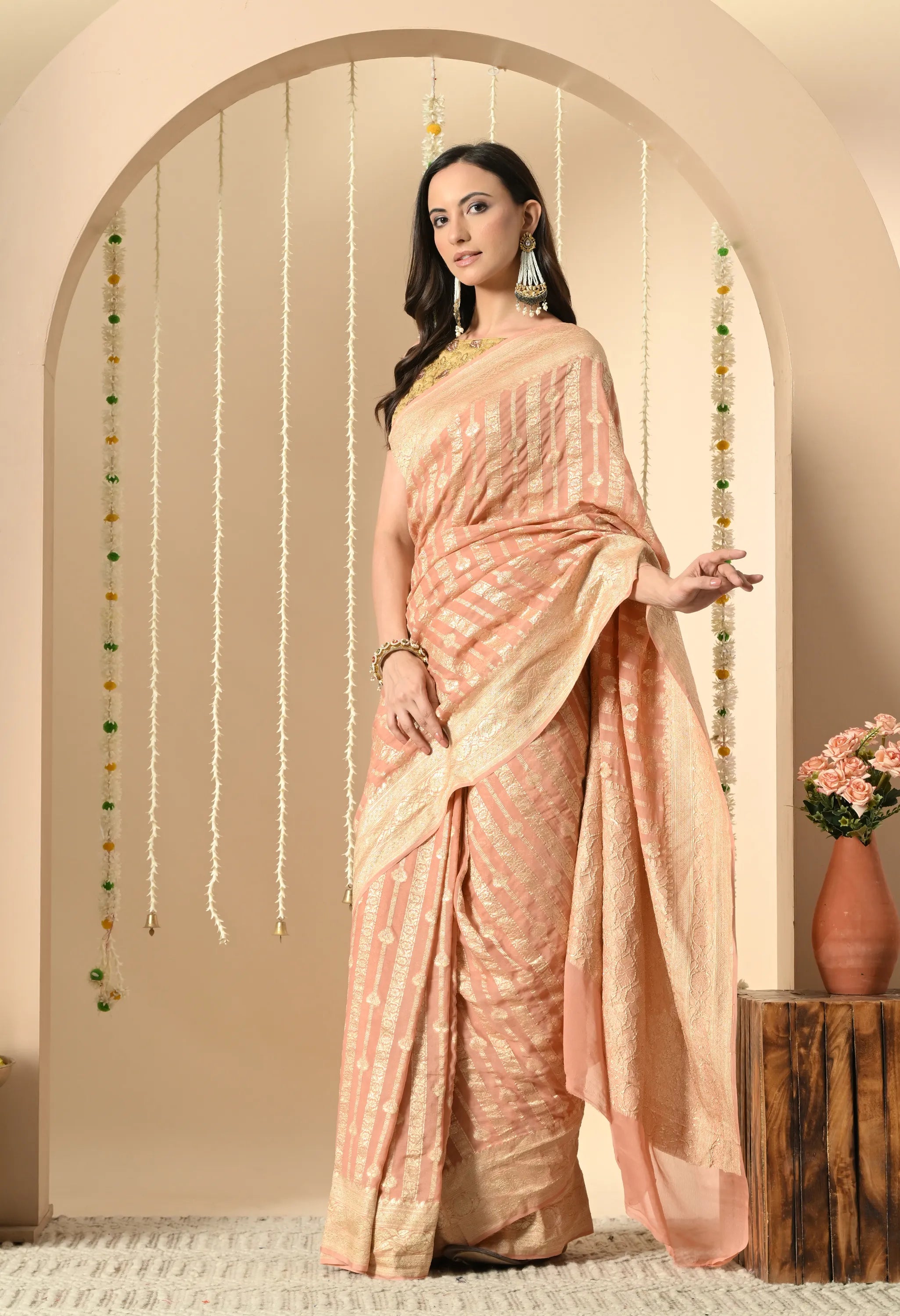 Handloom zari sarees for women