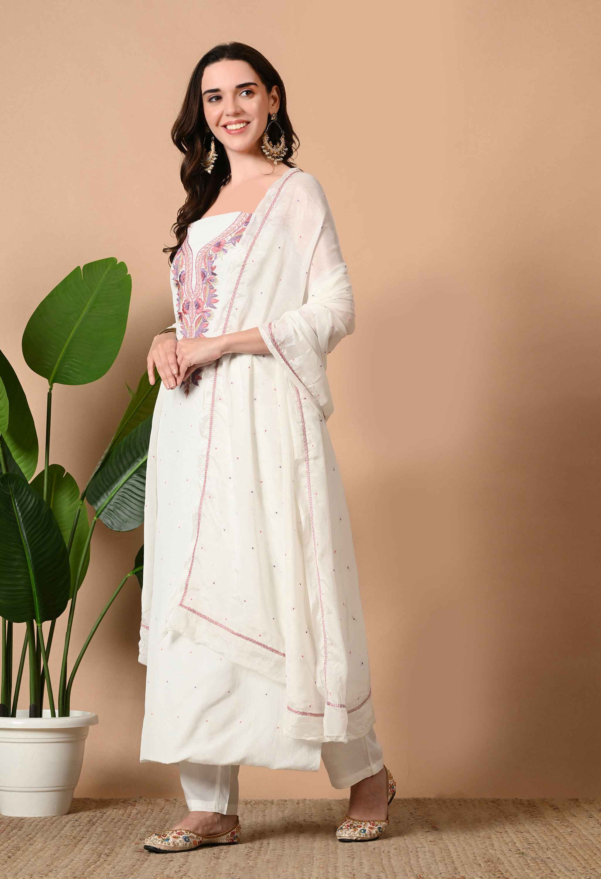 Handmade Crepe suit set for women