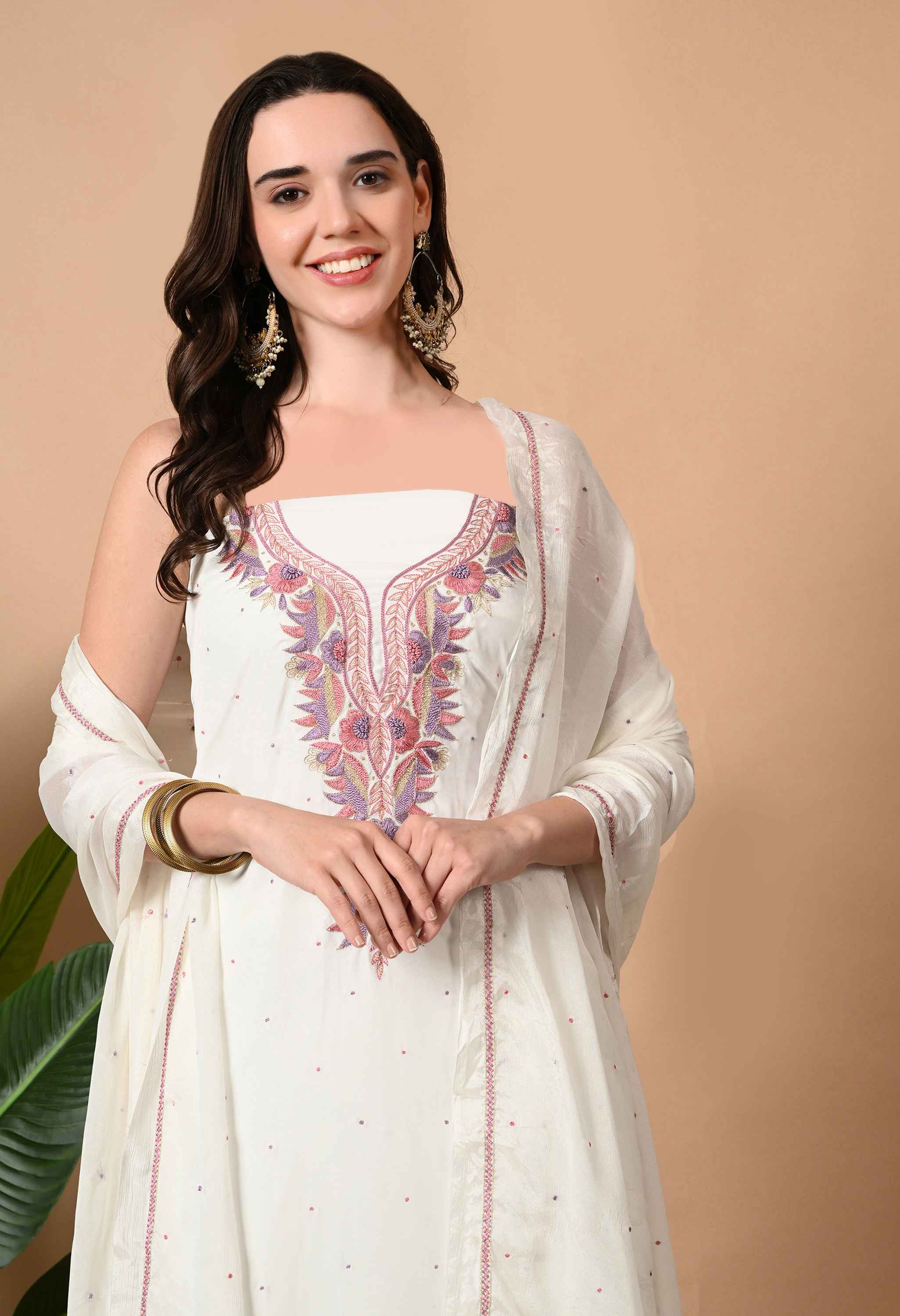 Handmade Crepe suit set for women