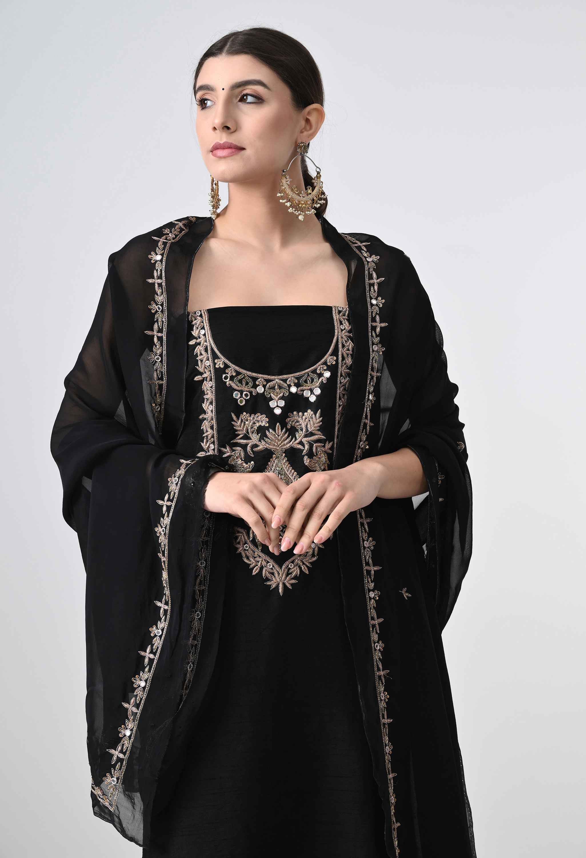 Handmade Raw silk salwar suit with dupatta