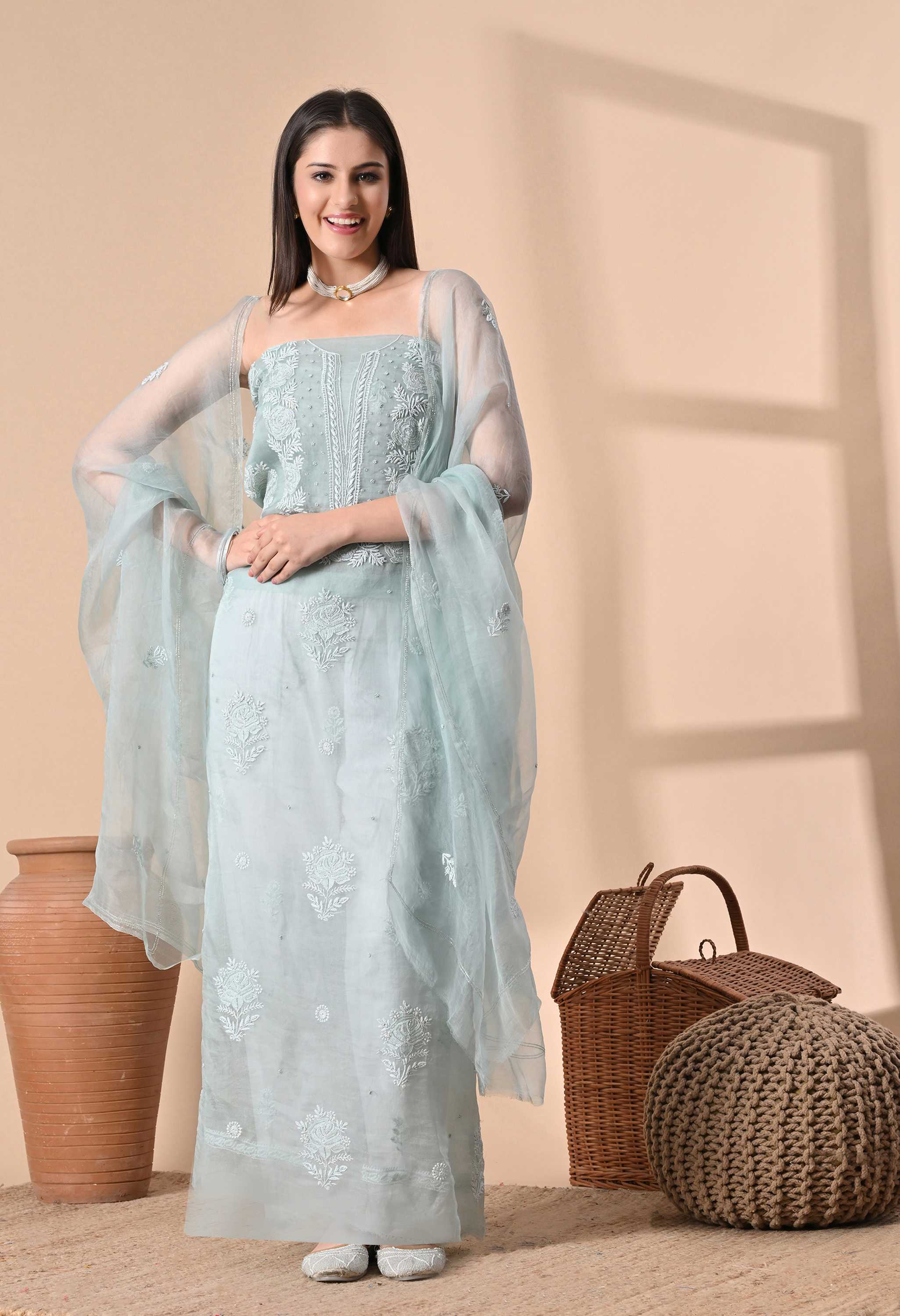 Handwork Organza salwar and suits