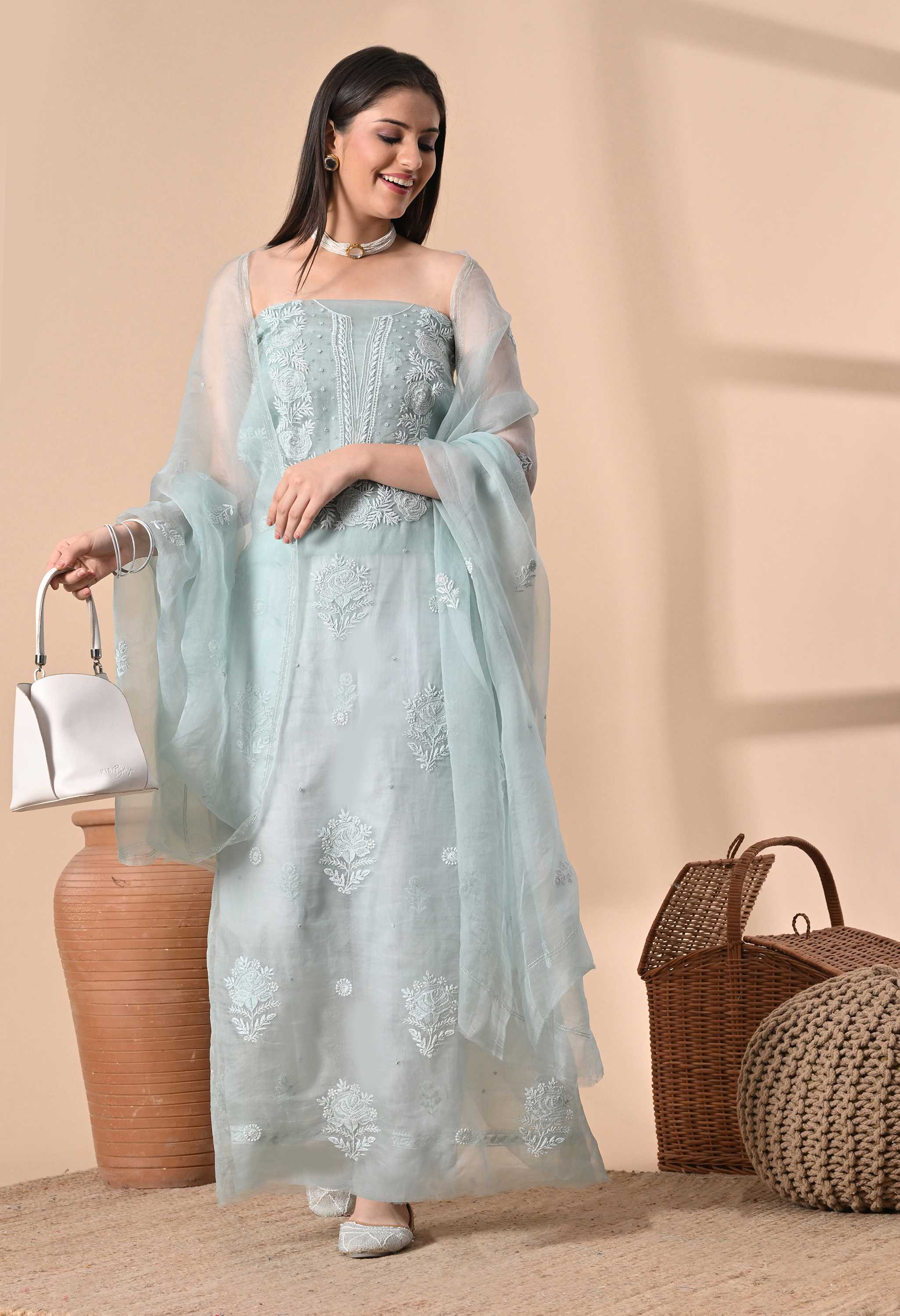 Handwork Organza salwar and suits