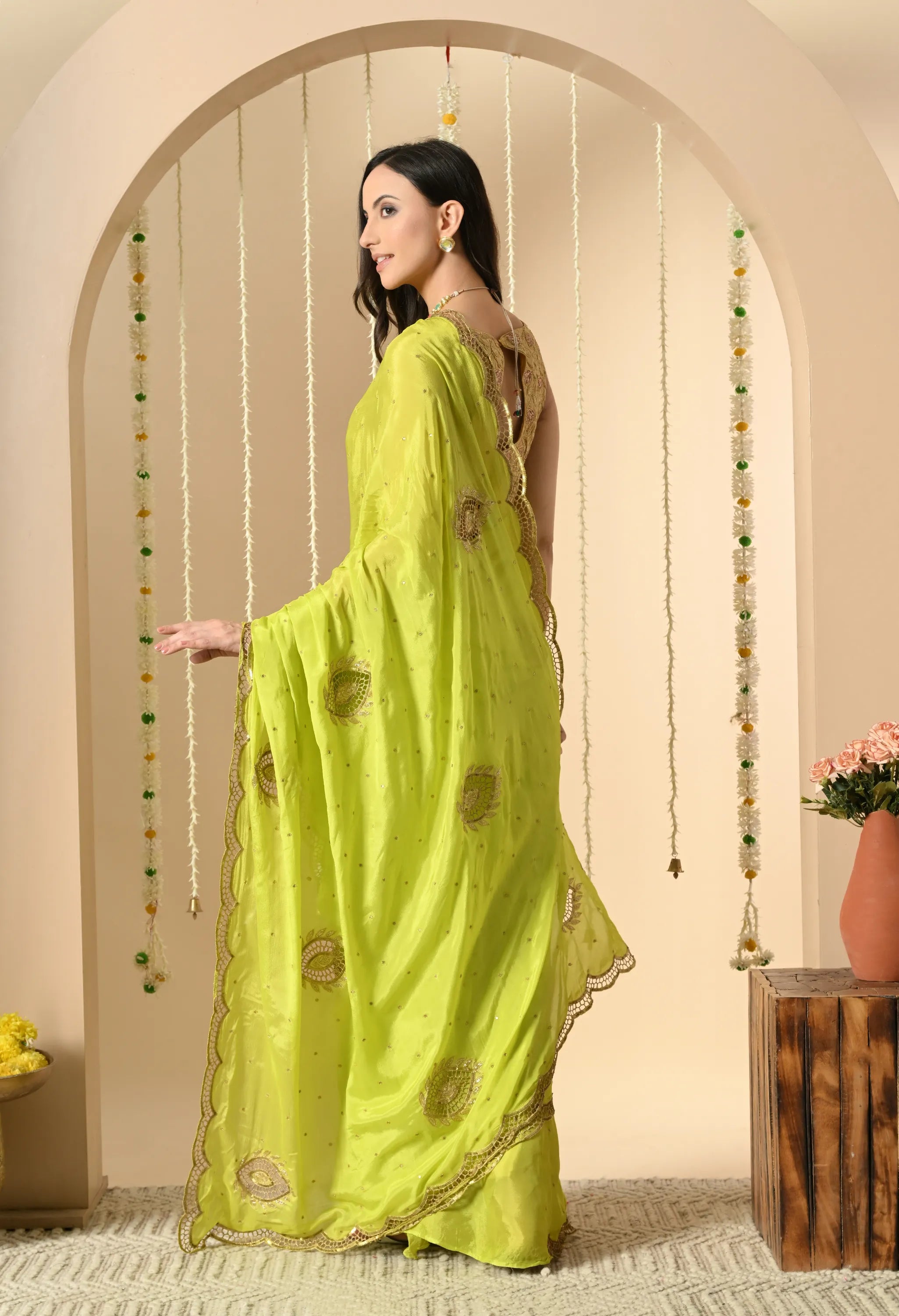 Handwork chiffon saree