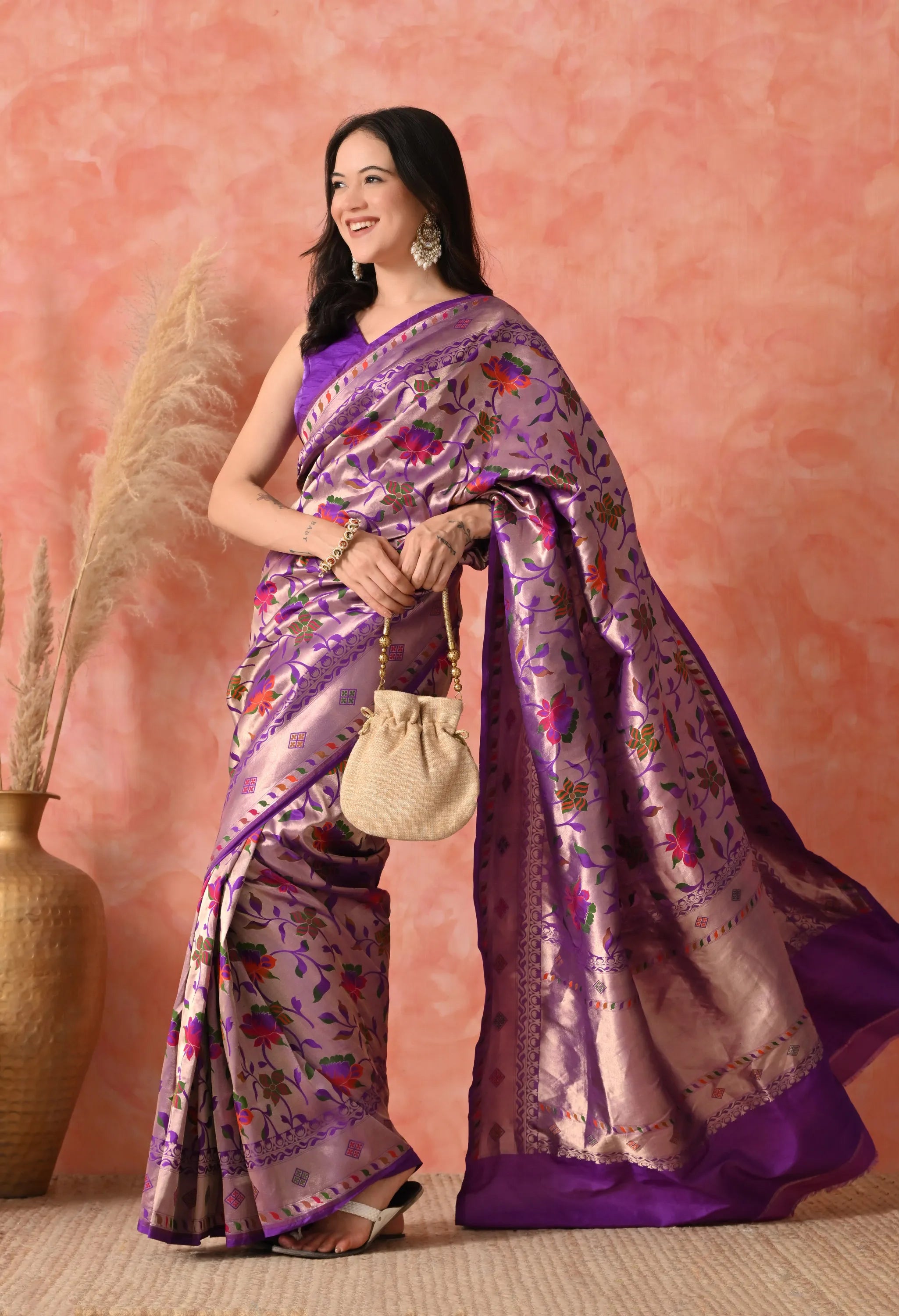 Handwoven Katan silk saree
