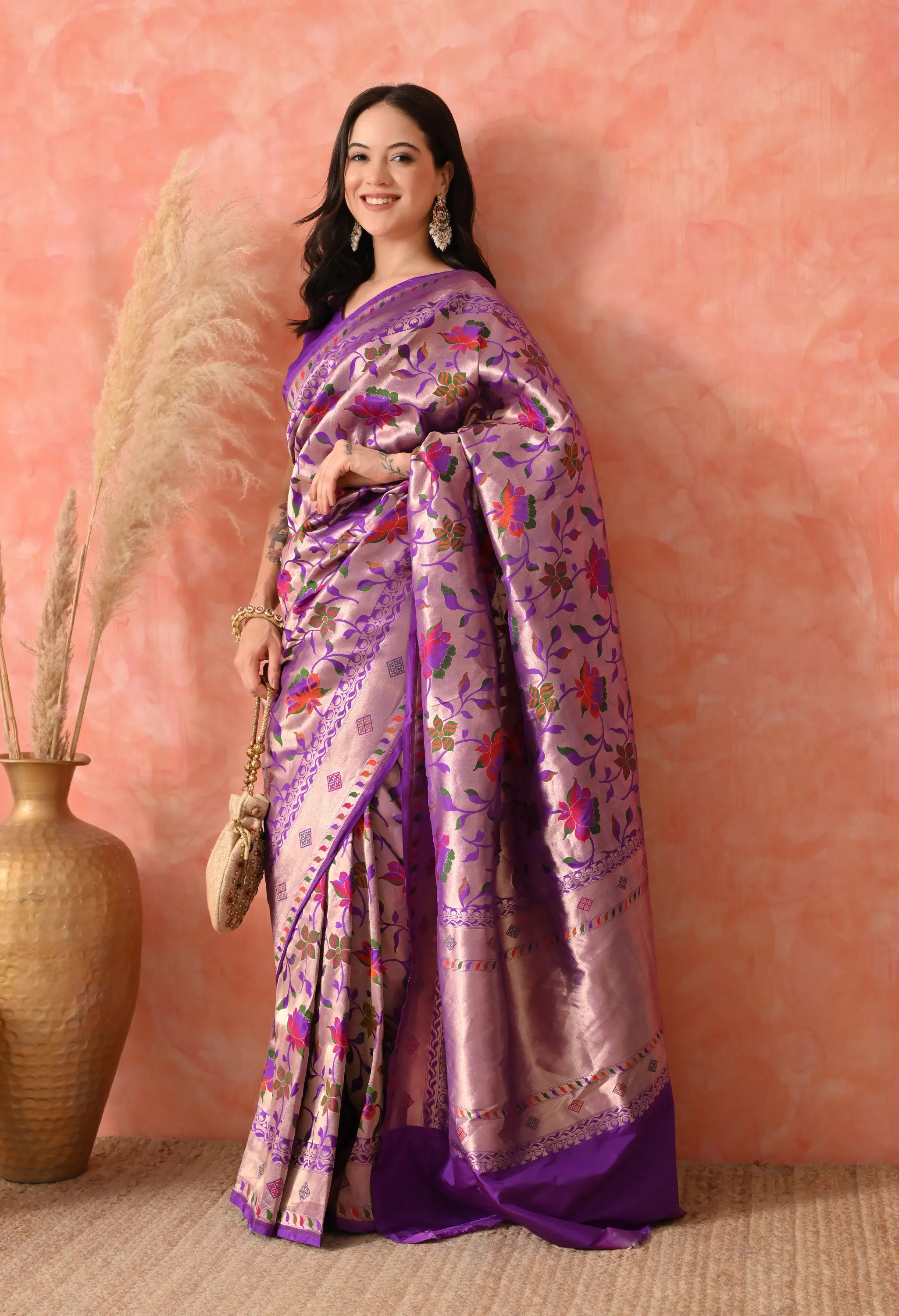 Handwoven Katan silk saree