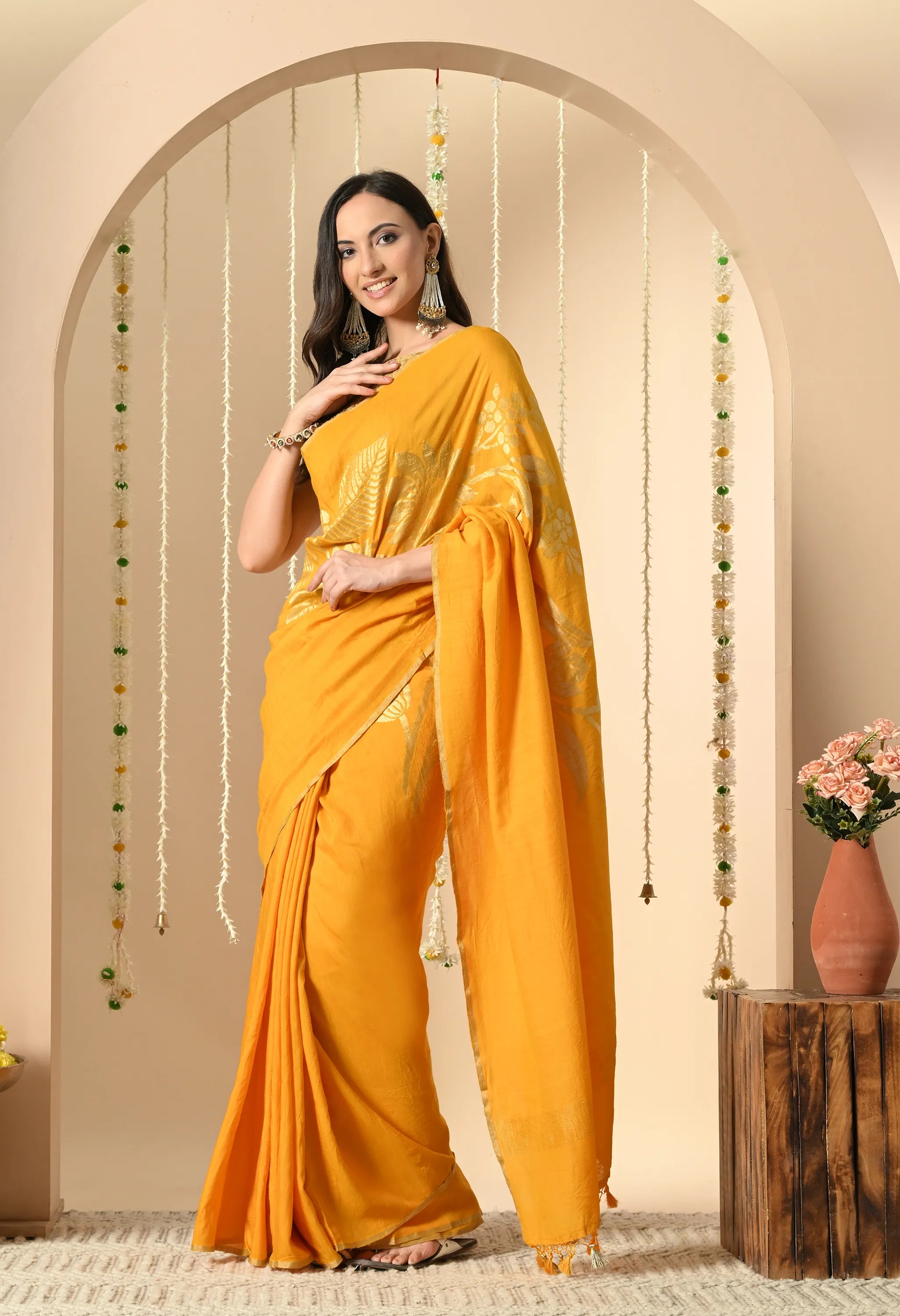 Handwoven Yellow Muga Silk