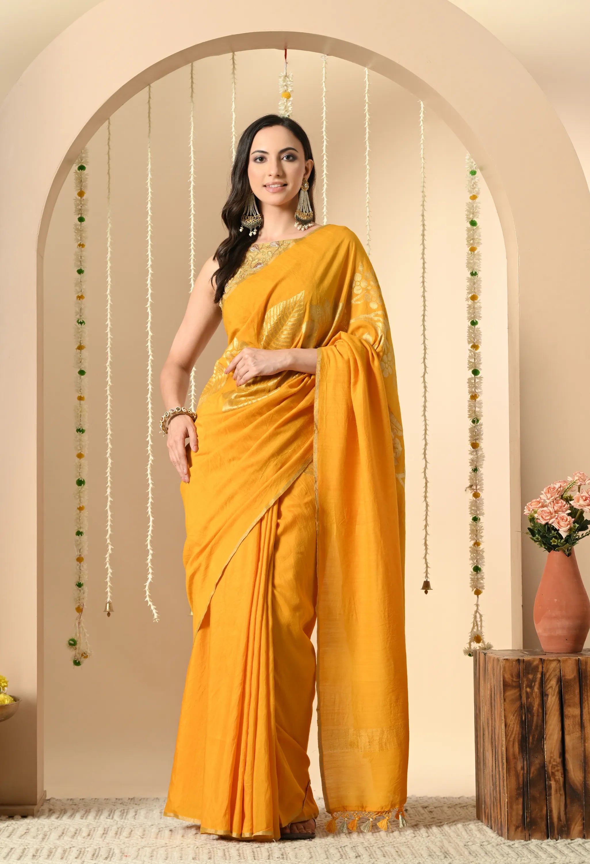 Handwoven Yellow Muga Silk