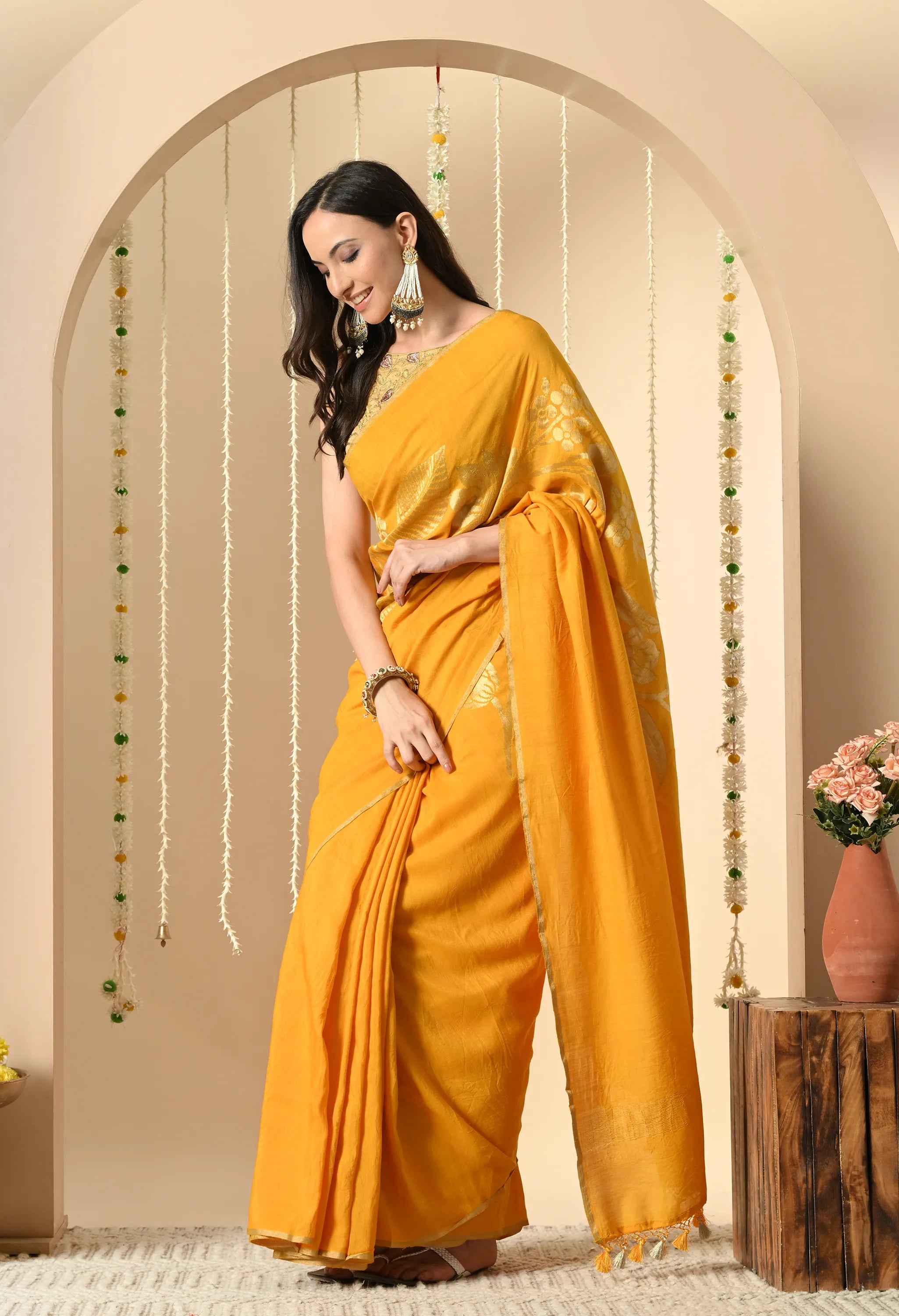 Handwoven Yellow Muga Silk