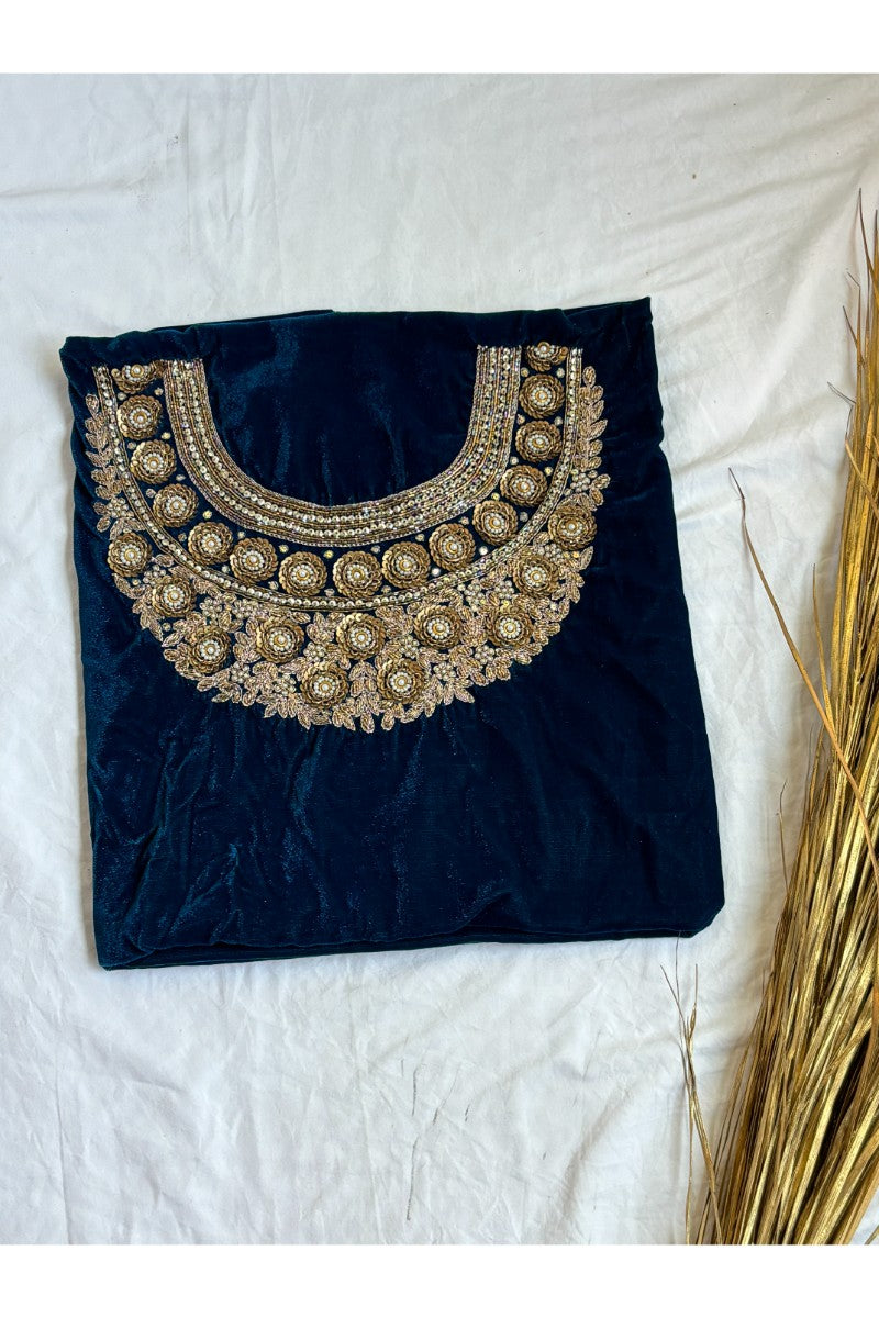 Unstitched Velvet Blouse