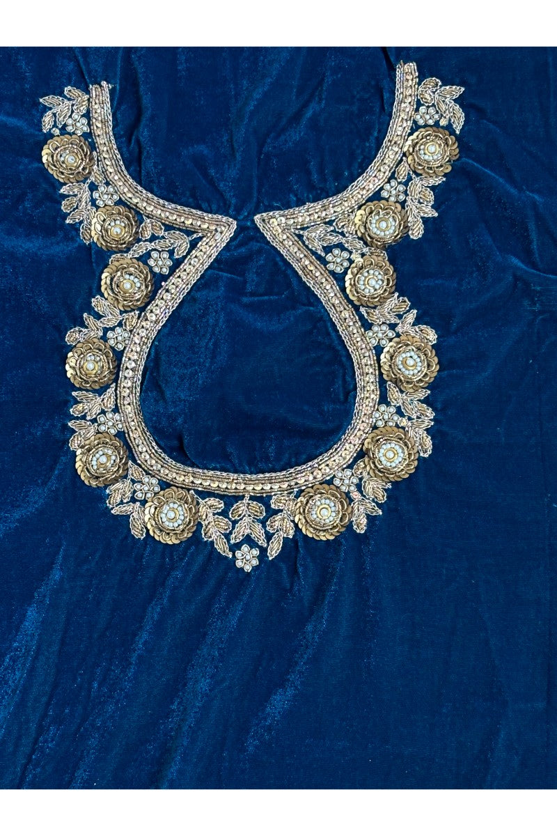 Unstitched Velvet Blouse