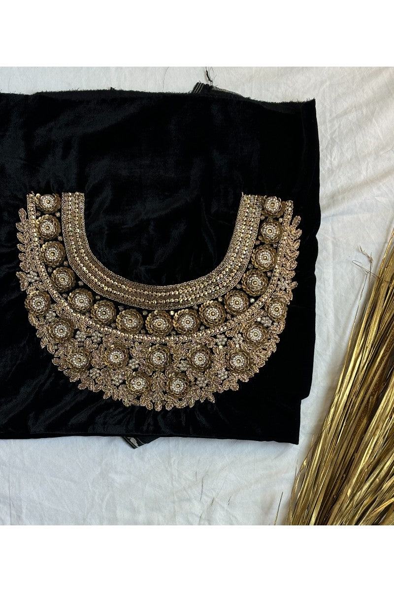 Unstitched Velvet Blouse