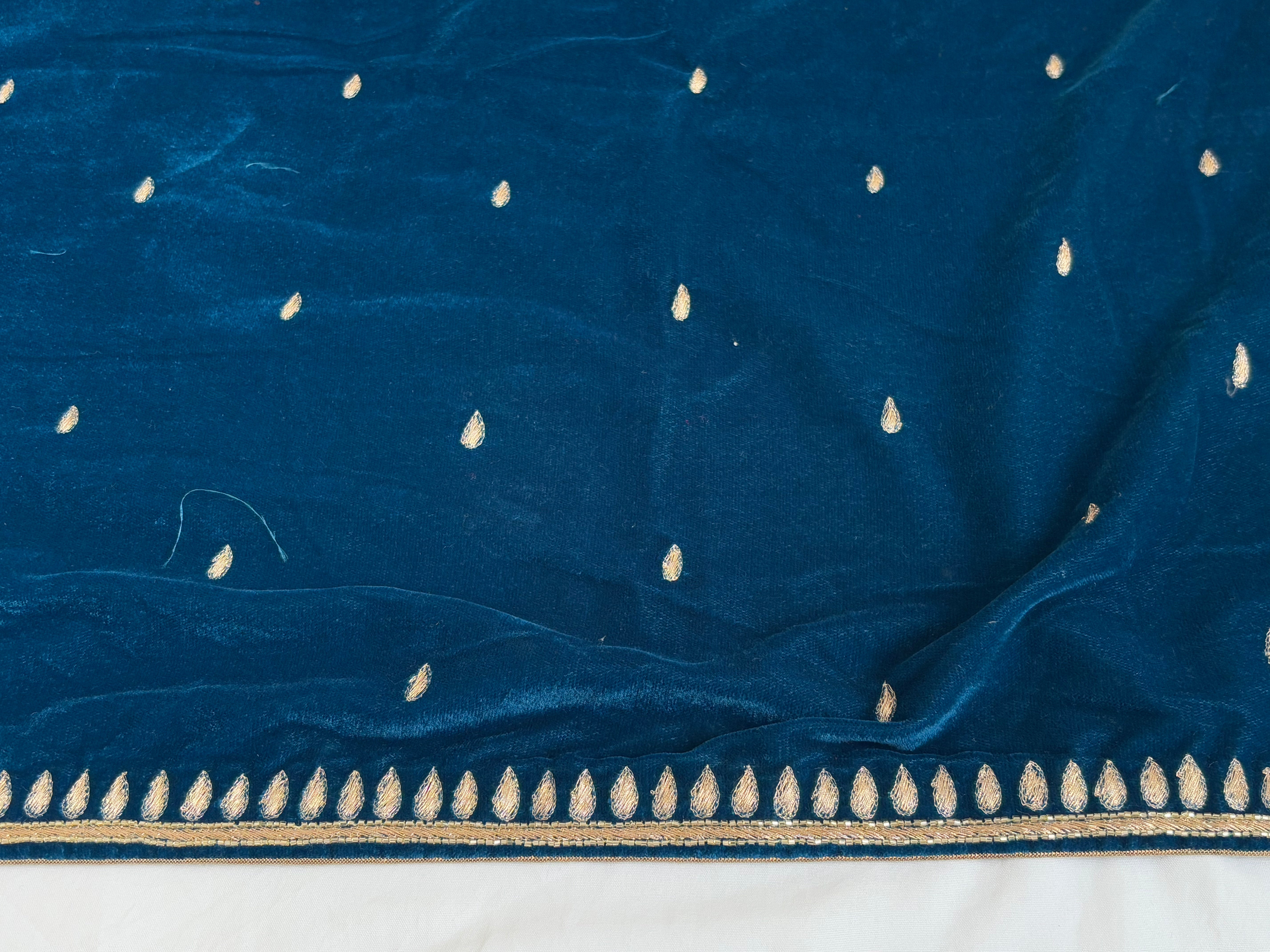 Velvet Shawl with Zardosi Work