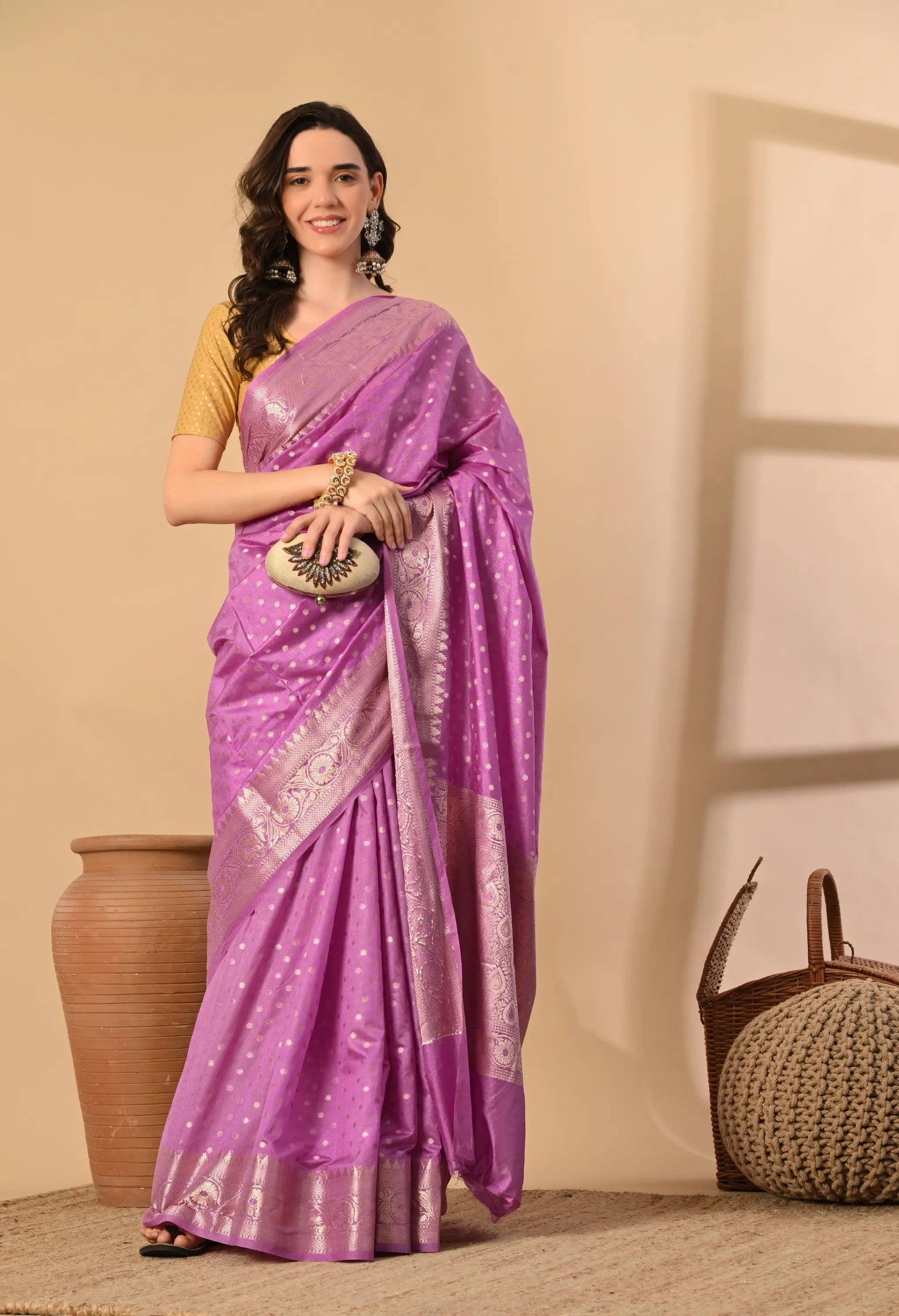 Banarasi Silk Purple Saree
