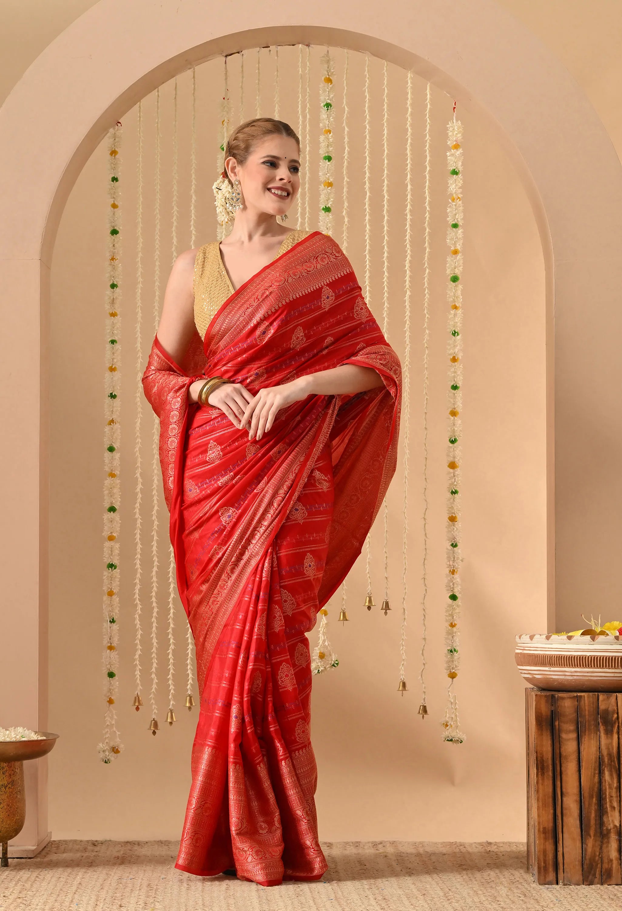 Banarasi Silk Saree Red 