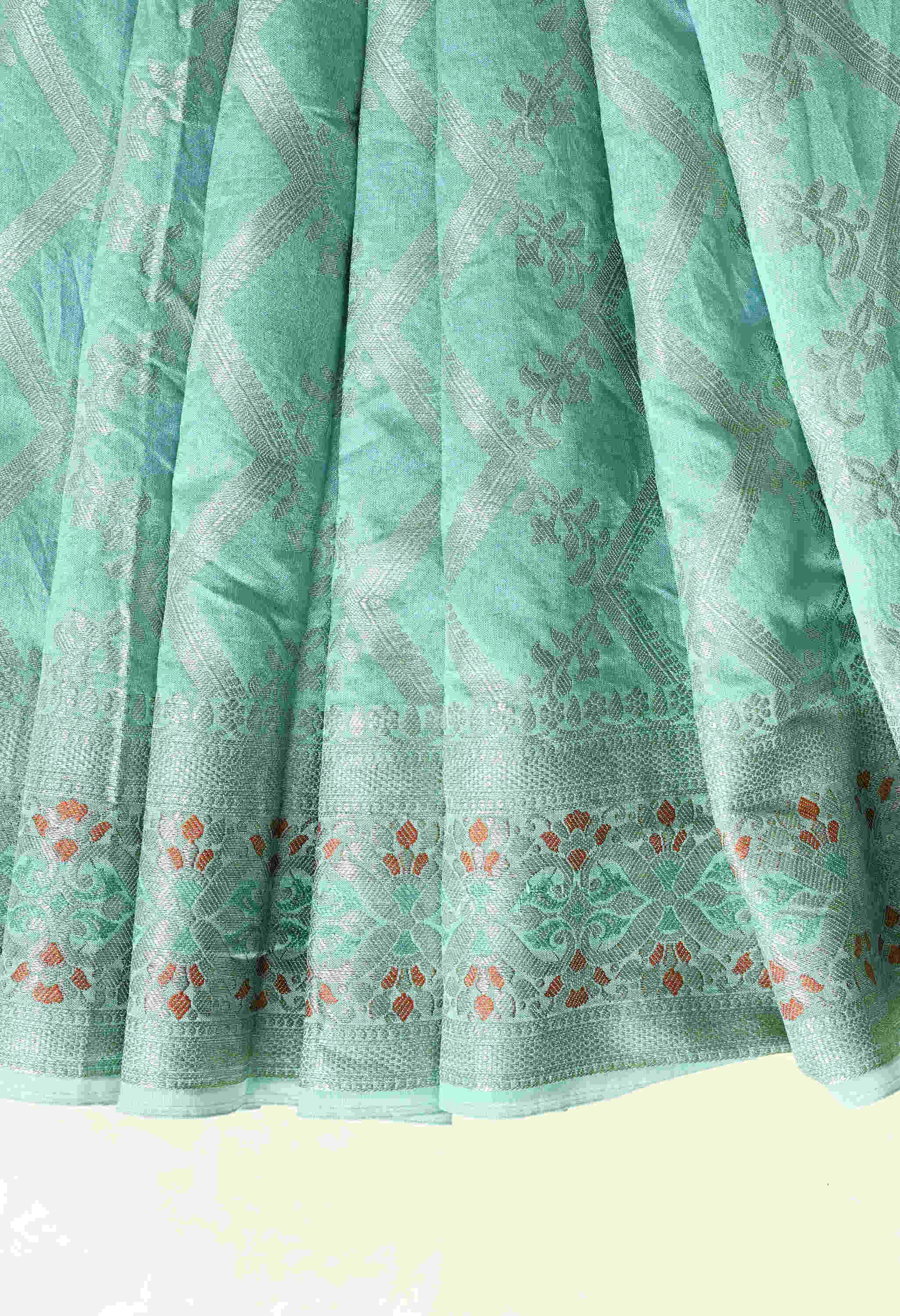 Best Party Wear Sea Green Silk Saree