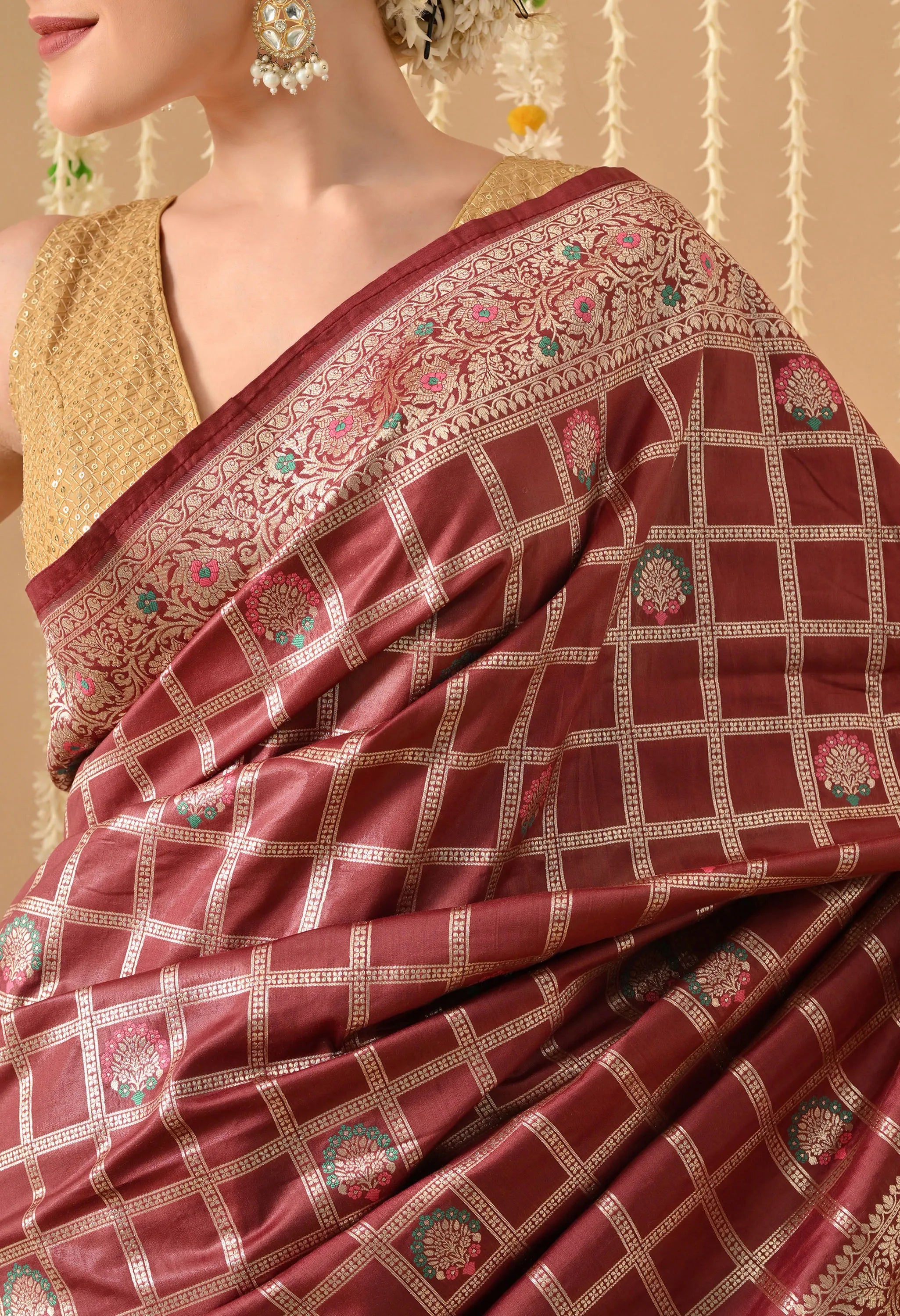Maroon Silk Saree