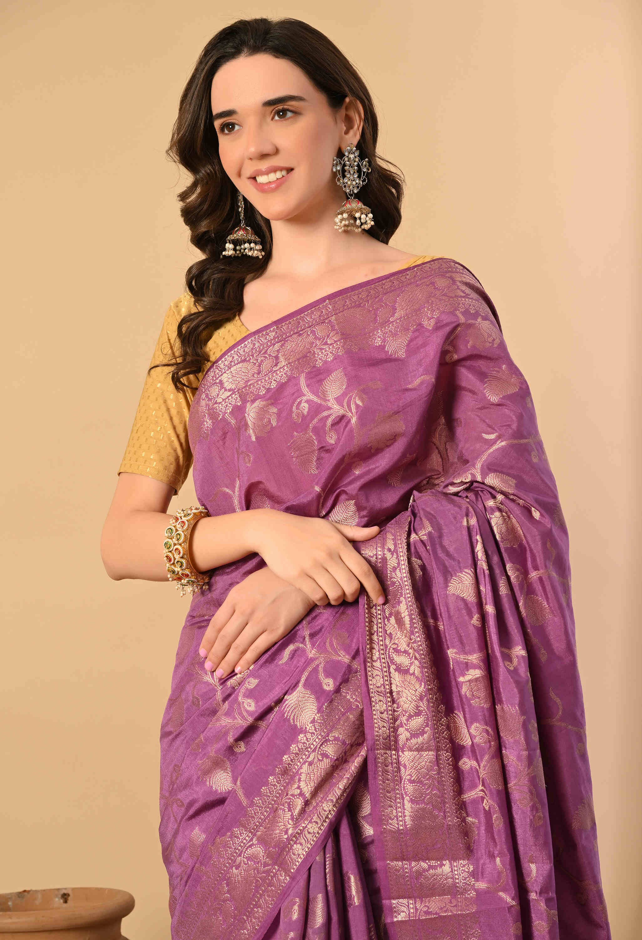 Purple Silk Saree