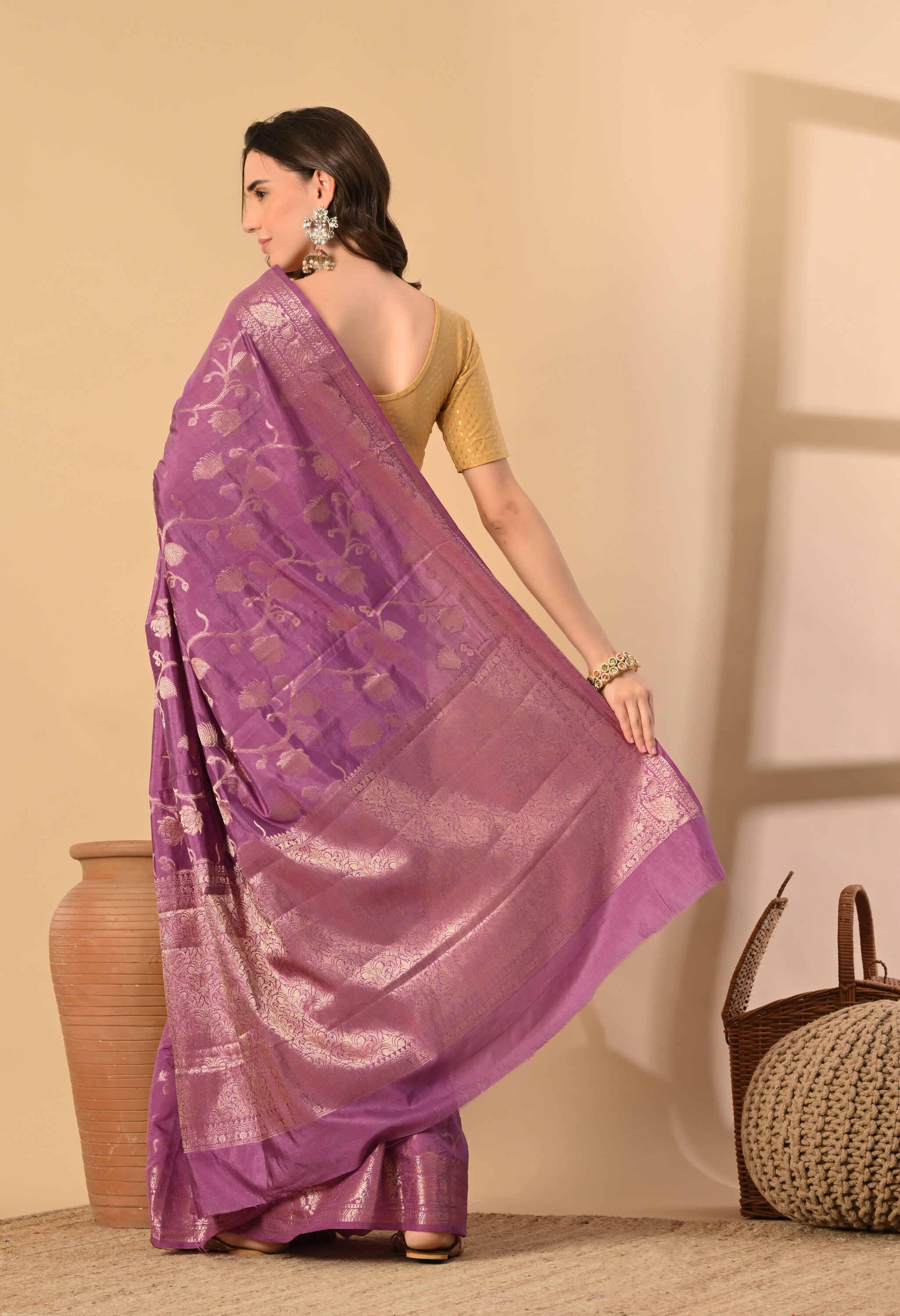 Purple Silk Saree