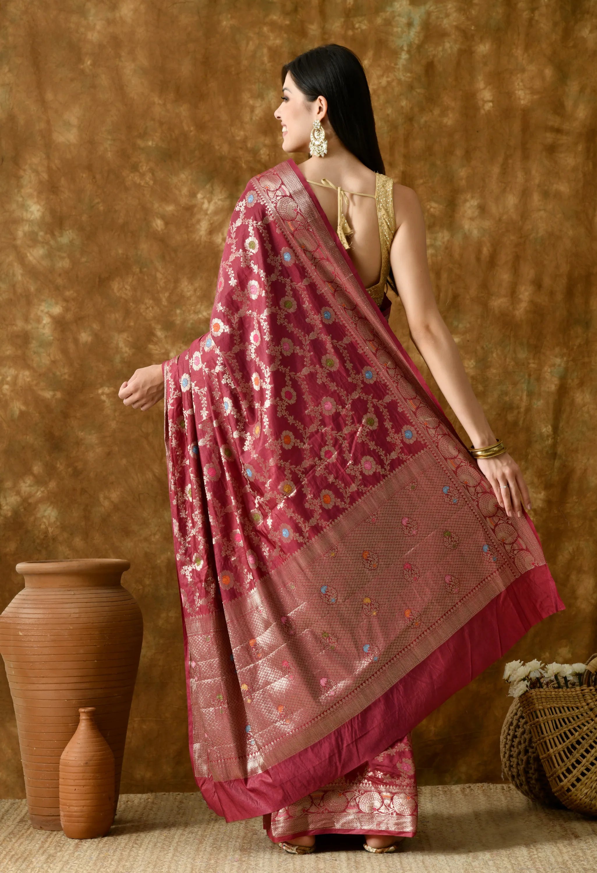 Latest festive Red silk saree trendy