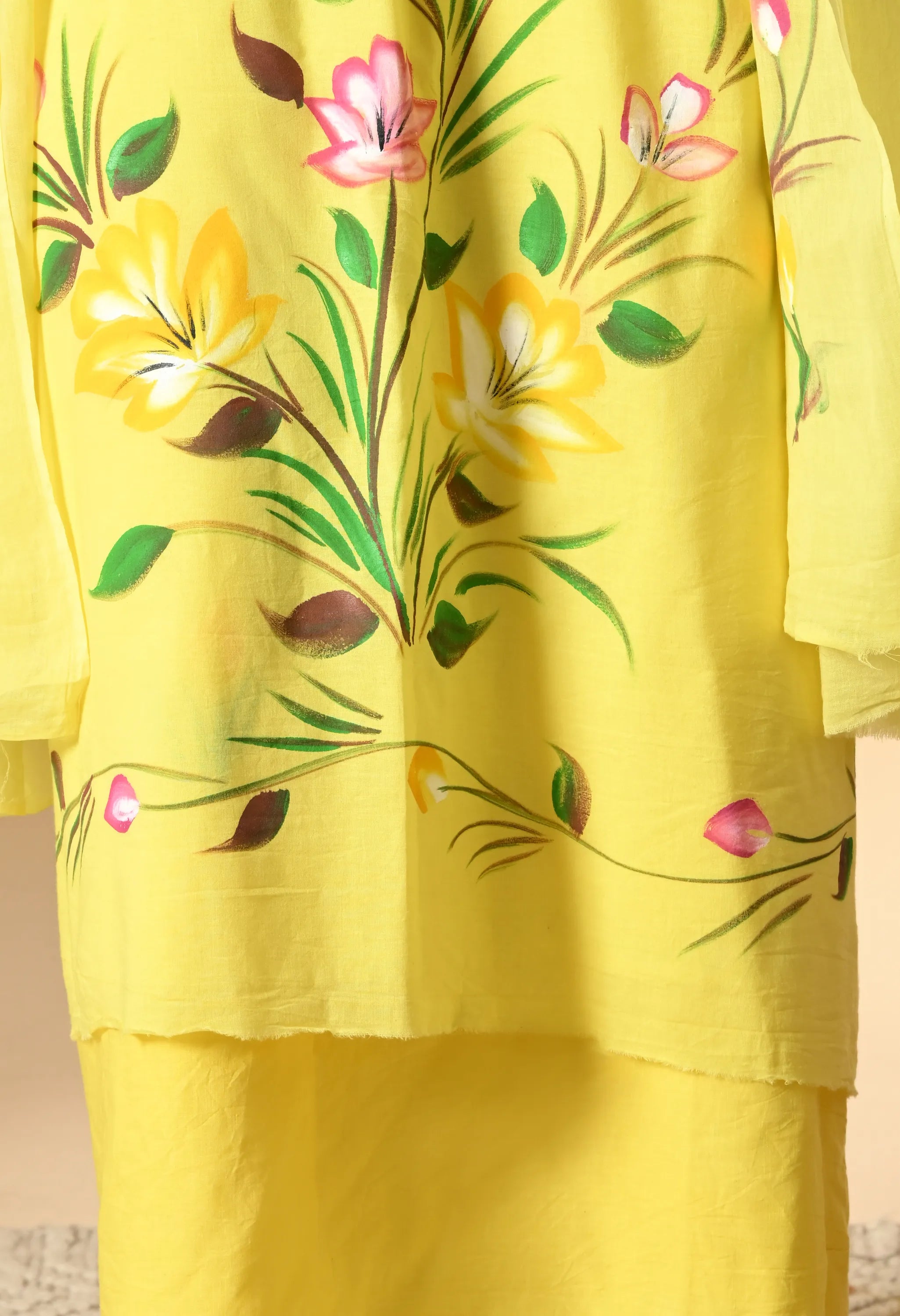 Lemon yellow salwar suit