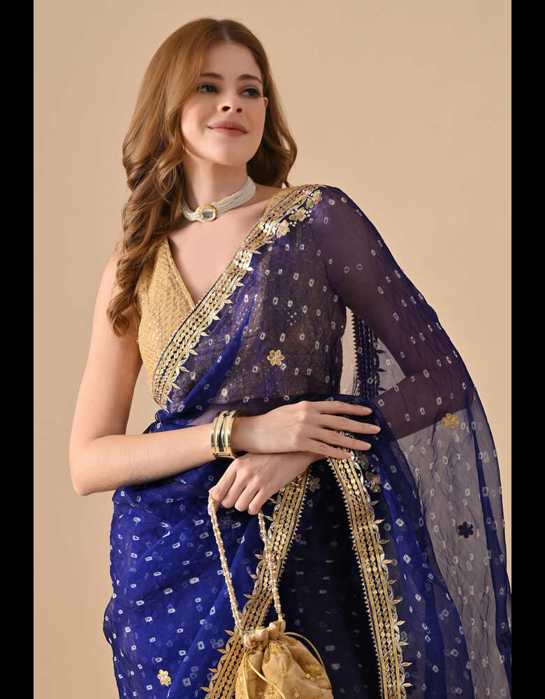 Lightweight festive organza saree online