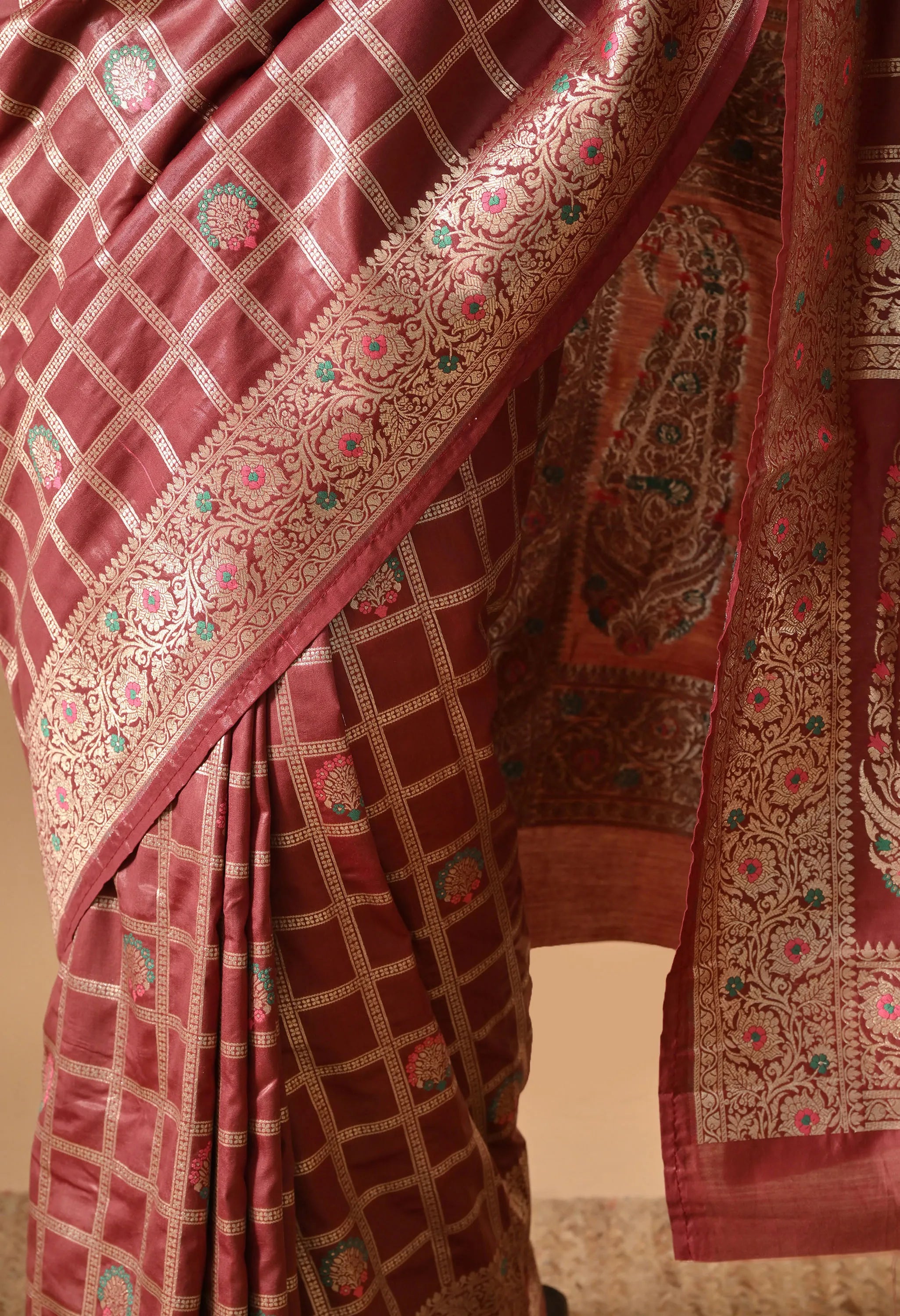 Maroon Silk Saree