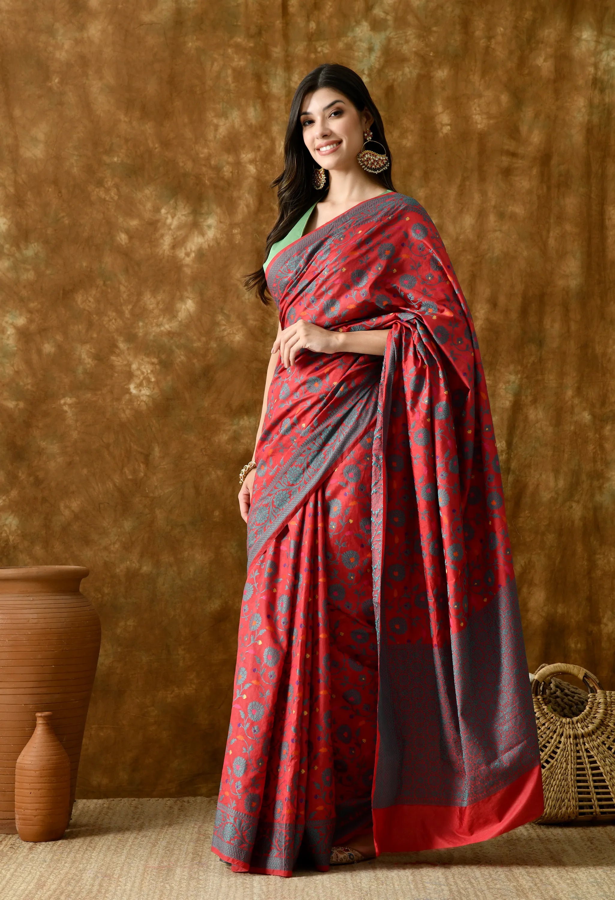 Maroon Soft Silk Saree