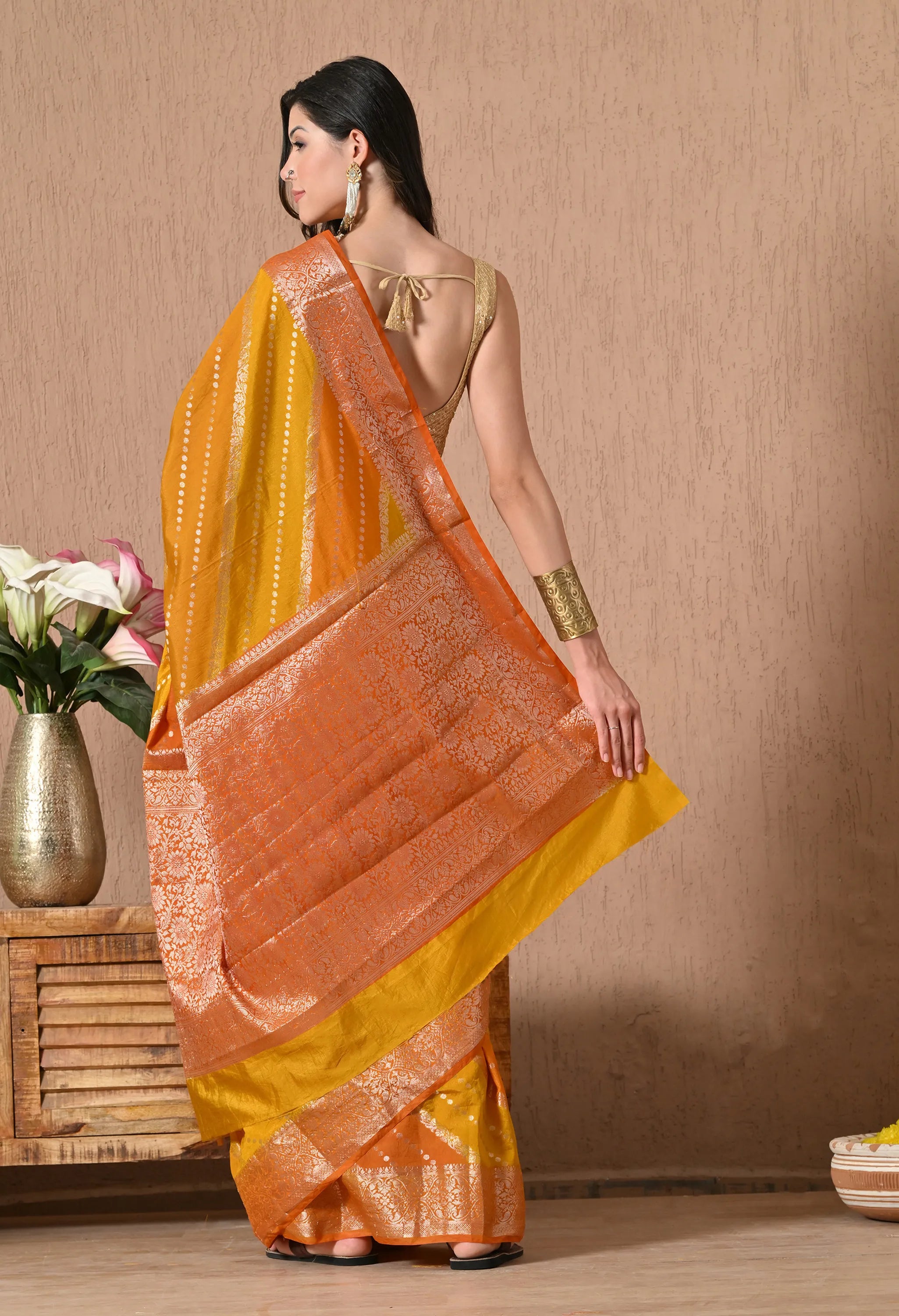 Multicolor Rangkat Silk Saree